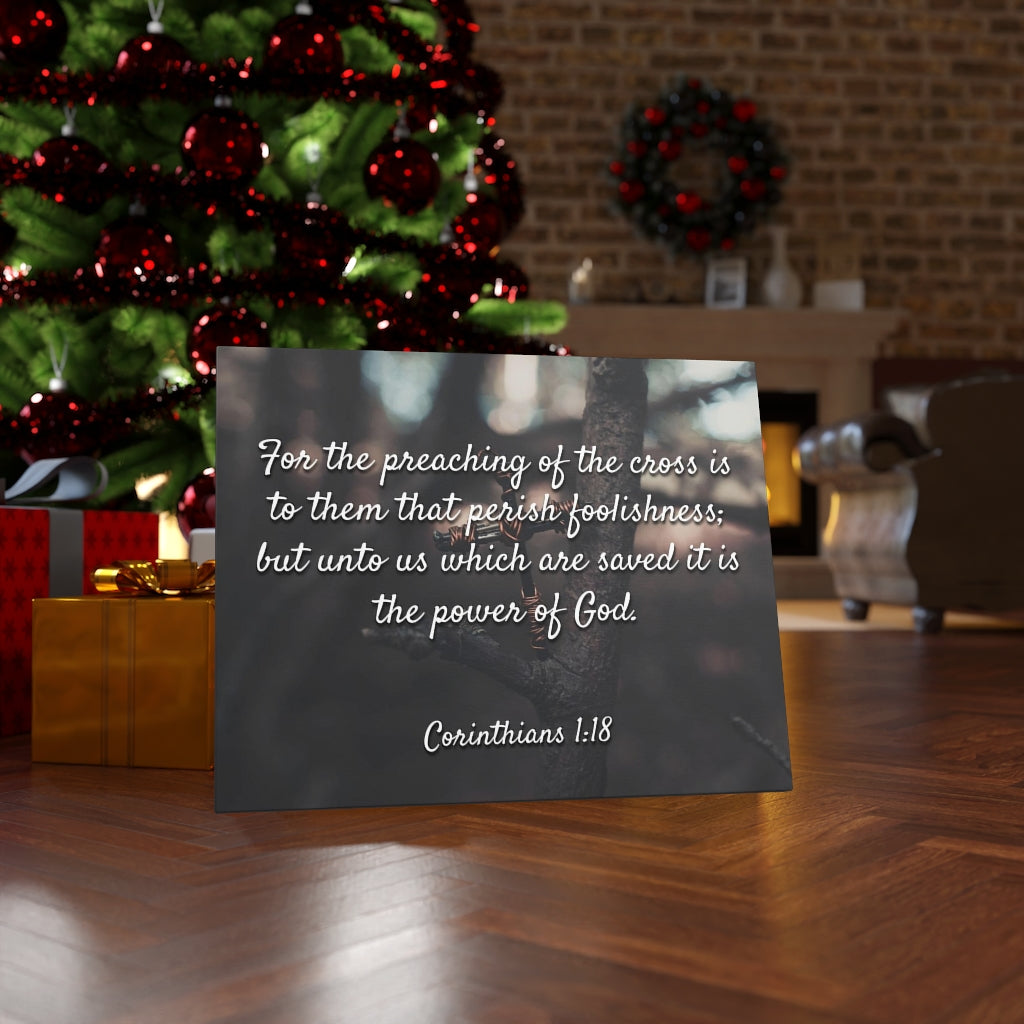 Scripture Walls The Cross 1 Corinthians 1:18 Bible Verse Canvas Christian Wall Art Ready to Hang Unframed-Express Your Love Gifts
