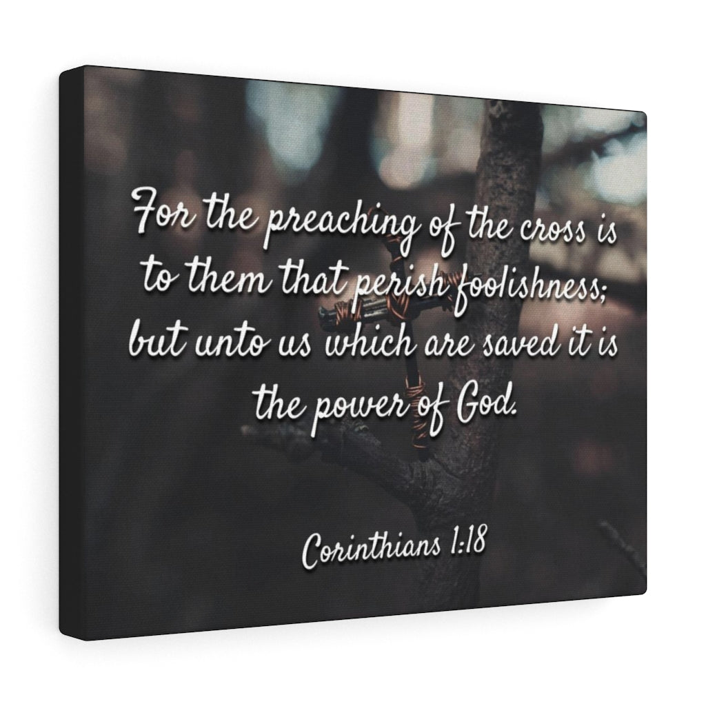 Scripture Walls The Cross 1 Corinthians 1:18 Bible Verse Canvas Christian Wall Art Ready to Hang Unframed-Express Your Love Gifts
