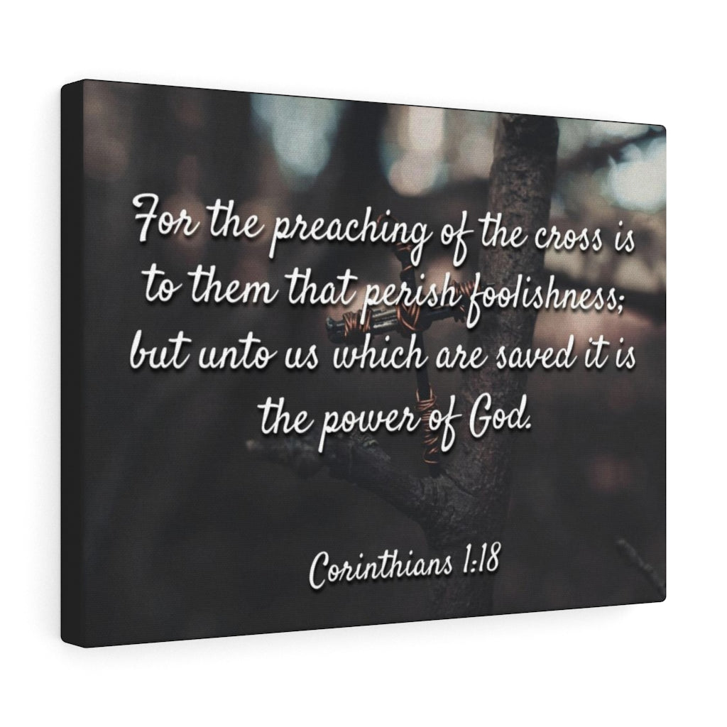 Scripture Walls The Cross 1 Corinthians 1:18 Bible Verse Canvas Christian Wall Art Ready to Hang Unframed-Express Your Love Gifts