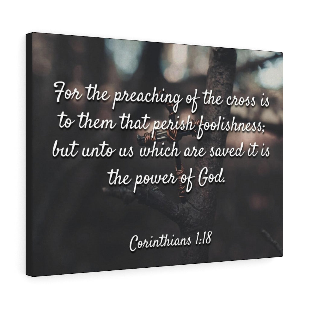 Scripture Walls The Cross 1 Corinthians 1:18 Bible Verse Canvas Christian Wall Art Ready to Hang Unframed-Express Your Love Gifts