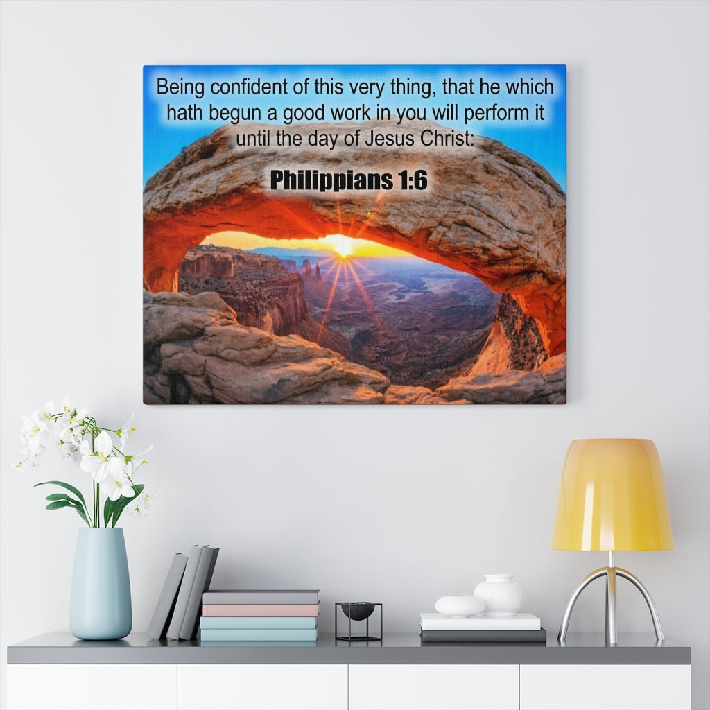 Scripture Walls The Day Of Jesus Christ Philippians 1:6 Bible Verse Canvas Christian Wall Art Ready to Hang Unframed-Express Your Love Gifts