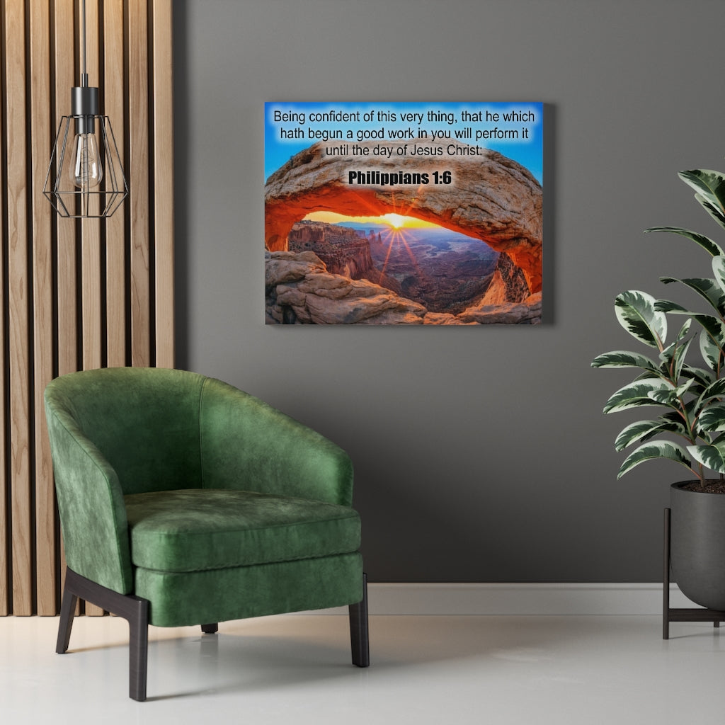 Scripture Walls The Day Of Jesus Christ Philippians 1:6 Bible Verse Canvas Christian Wall Art Ready to Hang Unframed-Express Your Love Gifts