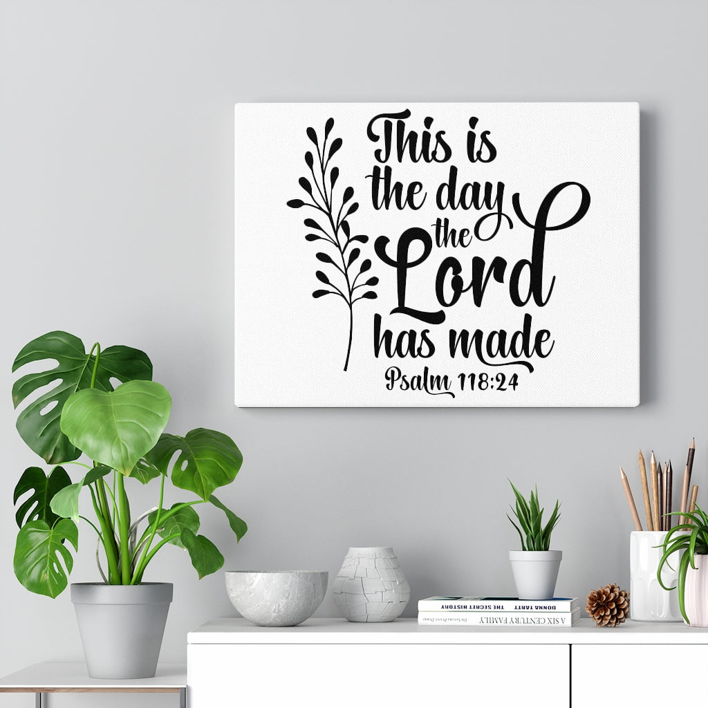 Scripture Walls The Day The Lord Has Made Psalm 118:24 Bible Verse Canvas Christian Wall Art Ready to Hang Unframed-Express Your Love Gifts