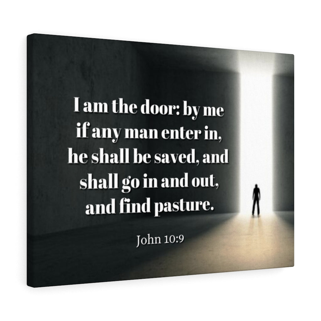 Scripture Walls The Door John 10:9 Bible Verse Canvas Christian Wall Art Ready to Hang Unframed-Express Your Love Gifts