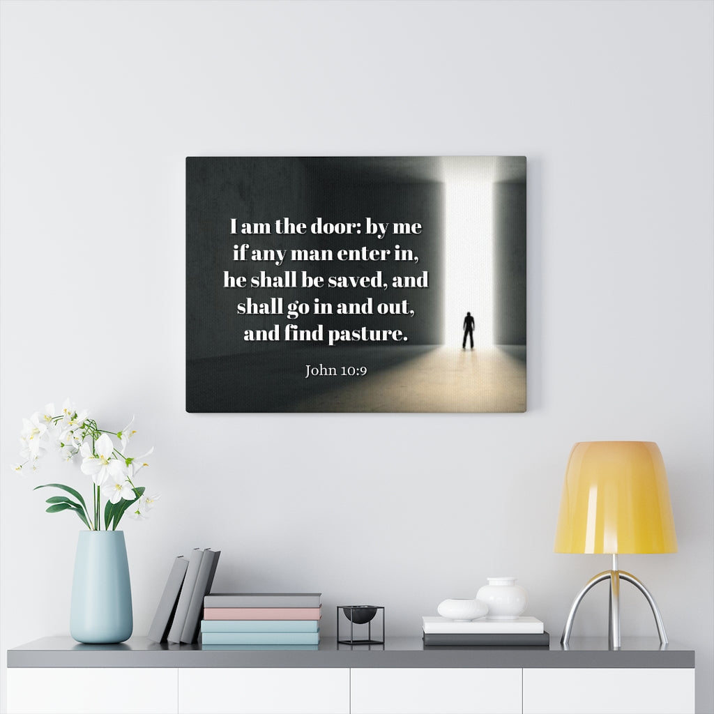 Scripture Walls The Door John 10:9 Bible Verse Canvas Christian Wall Art Ready to Hang Unframed-Express Your Love Gifts