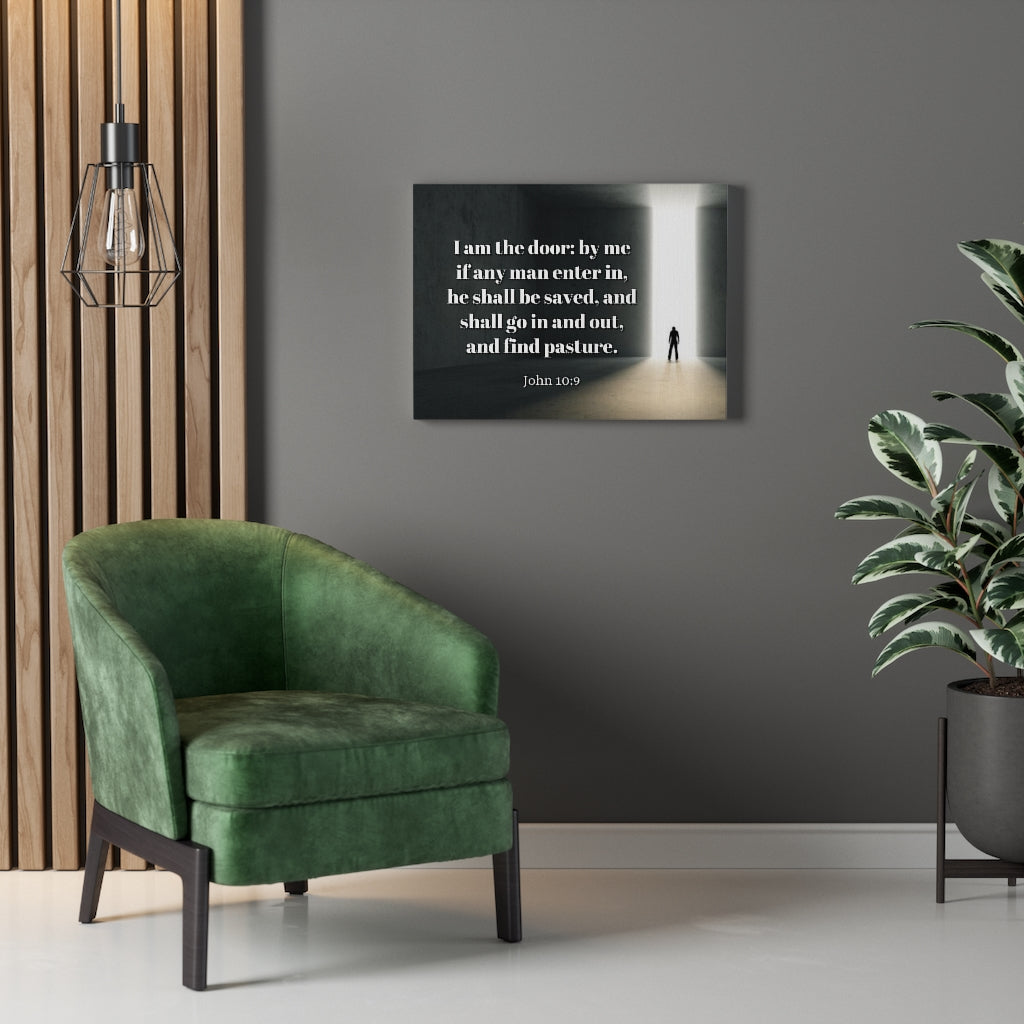 Scripture Walls The Door John 10:9 Bible Verse Canvas Christian Wall Art Ready to Hang Unframed-Express Your Love Gifts
