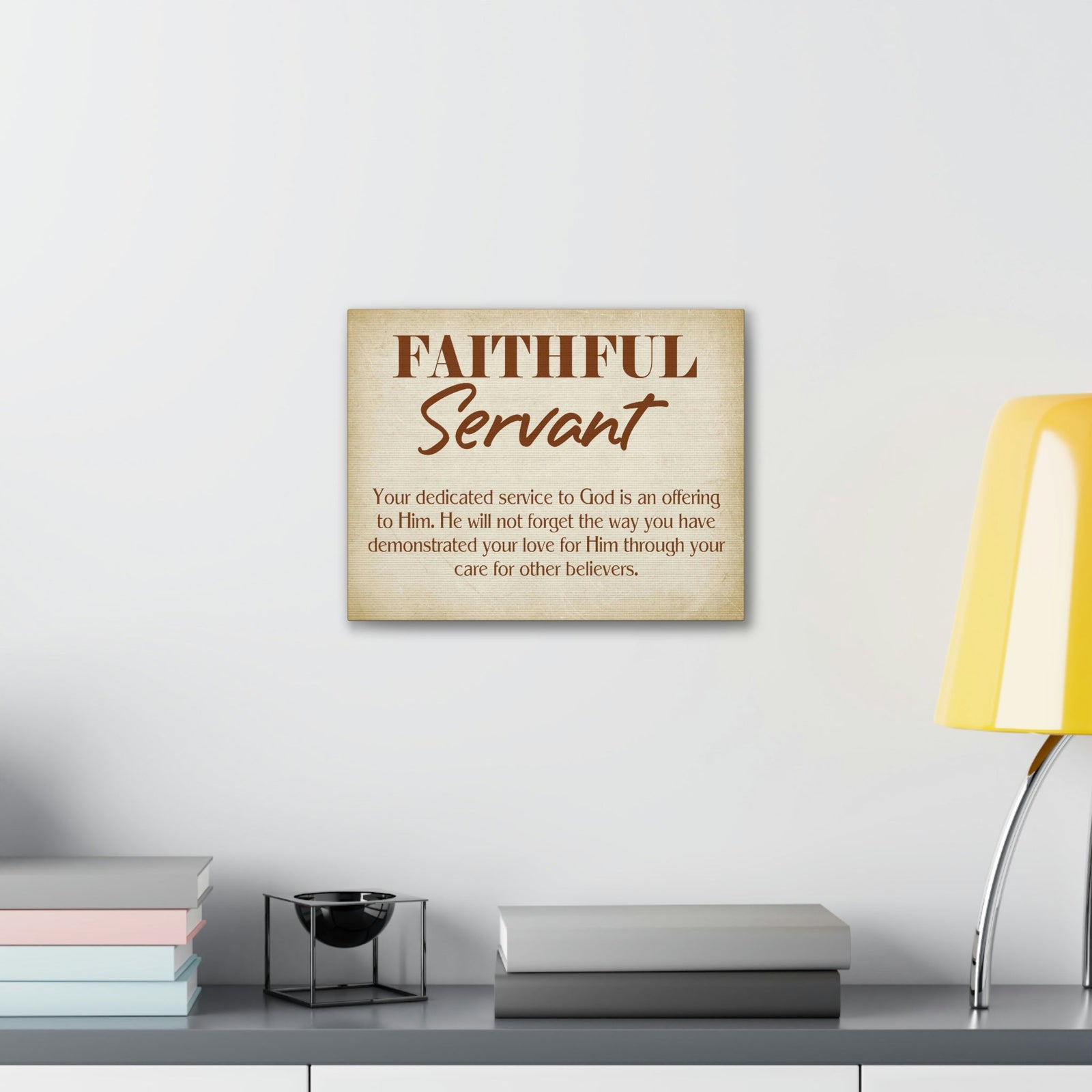 Scripture Walls The Faithful Servant Hebrews 6:10 & Philippians 2:17 Bible Verse Canvas Christian Wall Art Ready to Hang Unframed-Express Your Love Gifts