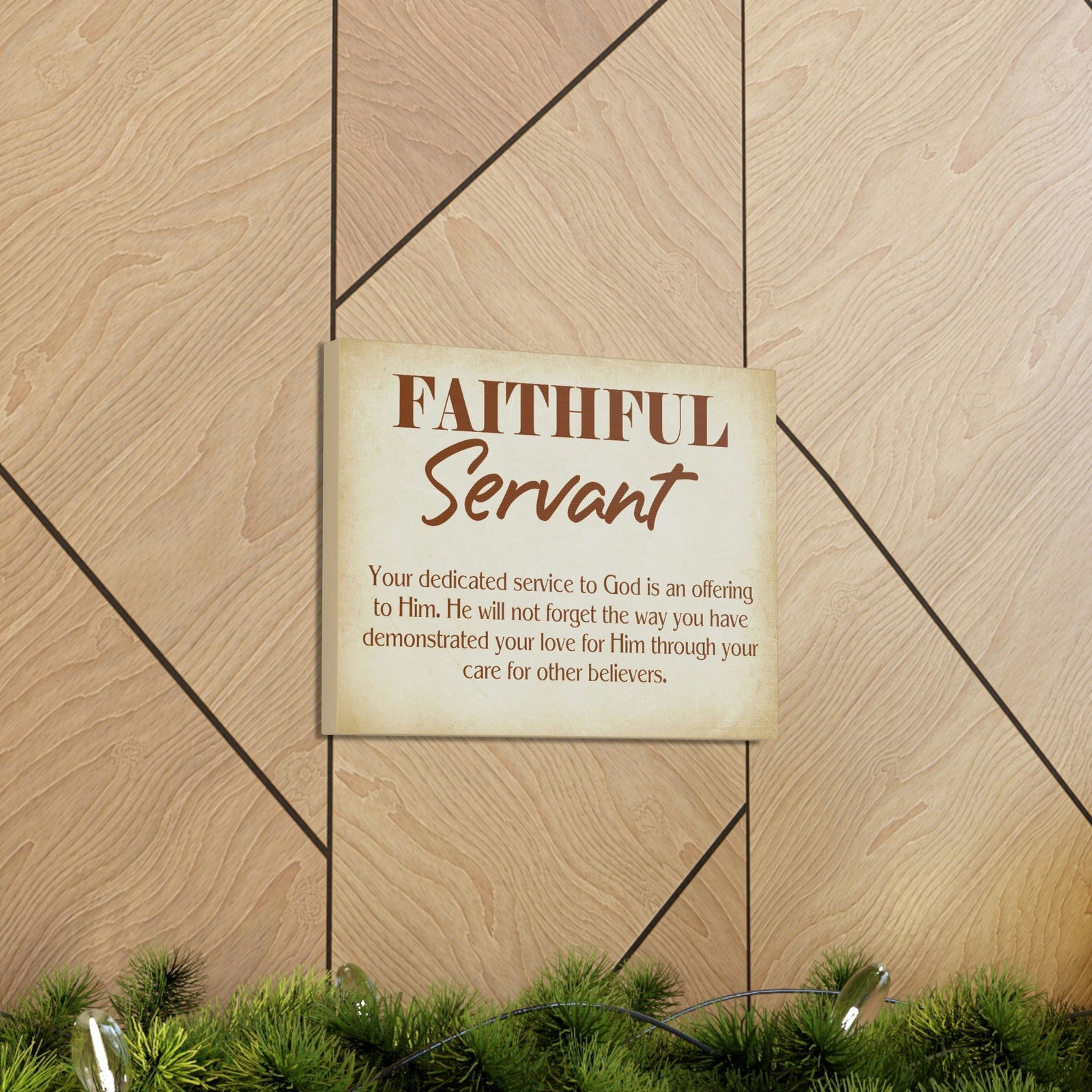 Scripture Walls The Faithful Servant Hebrews 6:10 & Philippians 2:17 Bible Verse Canvas Christian Wall Art Ready to Hang Unframed-Express Your Love Gifts