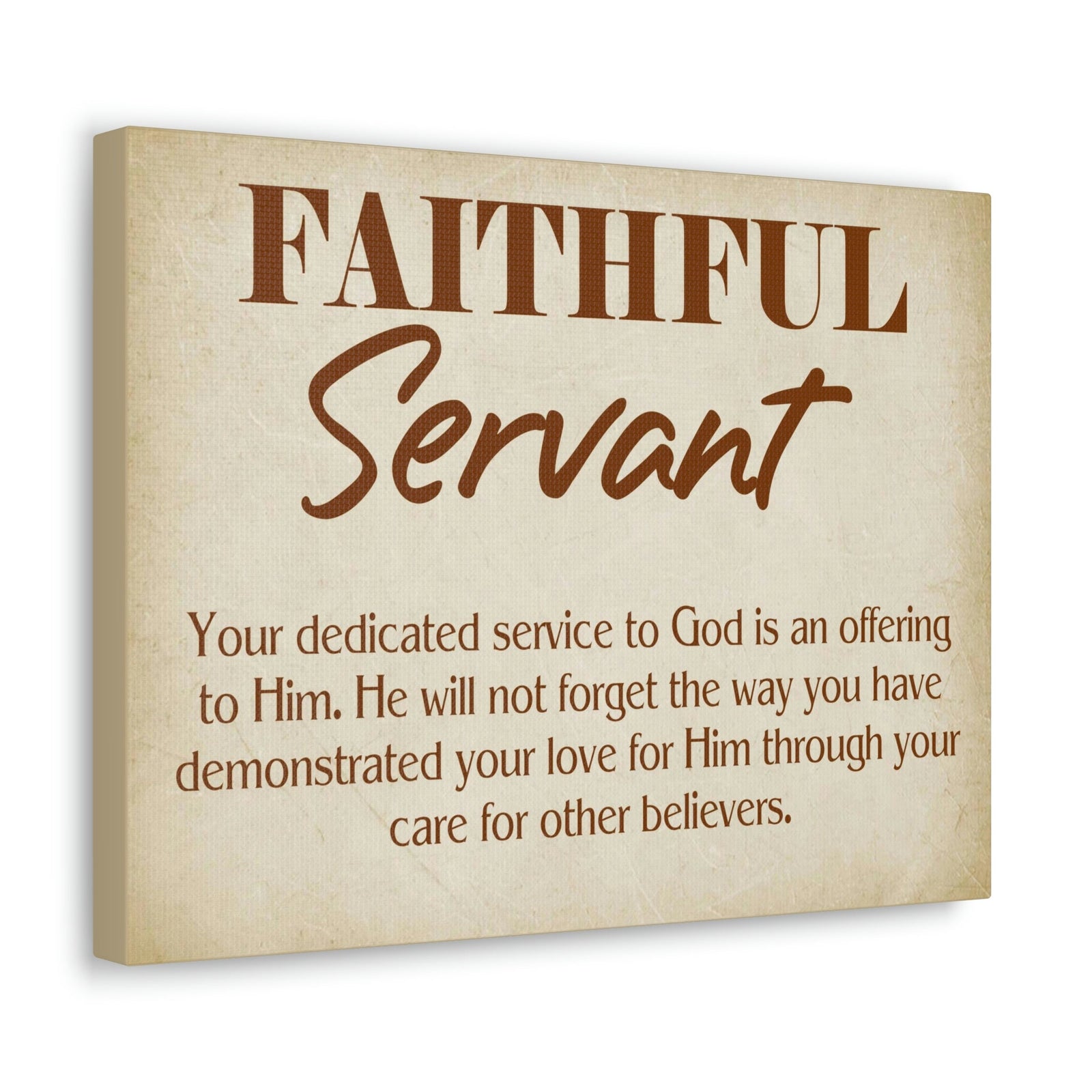 Scripture Walls The Faithful Servant Hebrews 6:10 & Philippians 2:17 Bible Verse Canvas Christian Wall Art Ready to Hang Unframed-Express Your Love Gifts