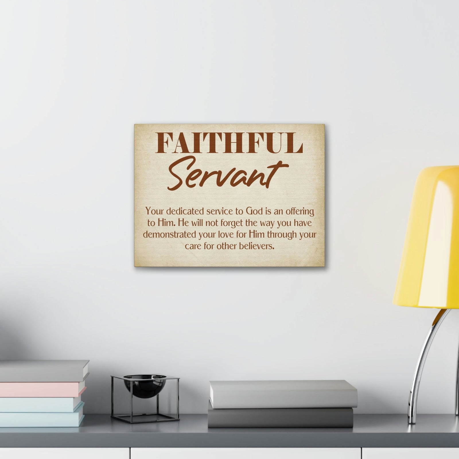 Scripture Walls The Faithful Servant Hebrews 6:10 & Philippians 2:17 Bible Verse Canvas Christian Wall Art Ready to Hang Unframed-Express Your Love Gifts