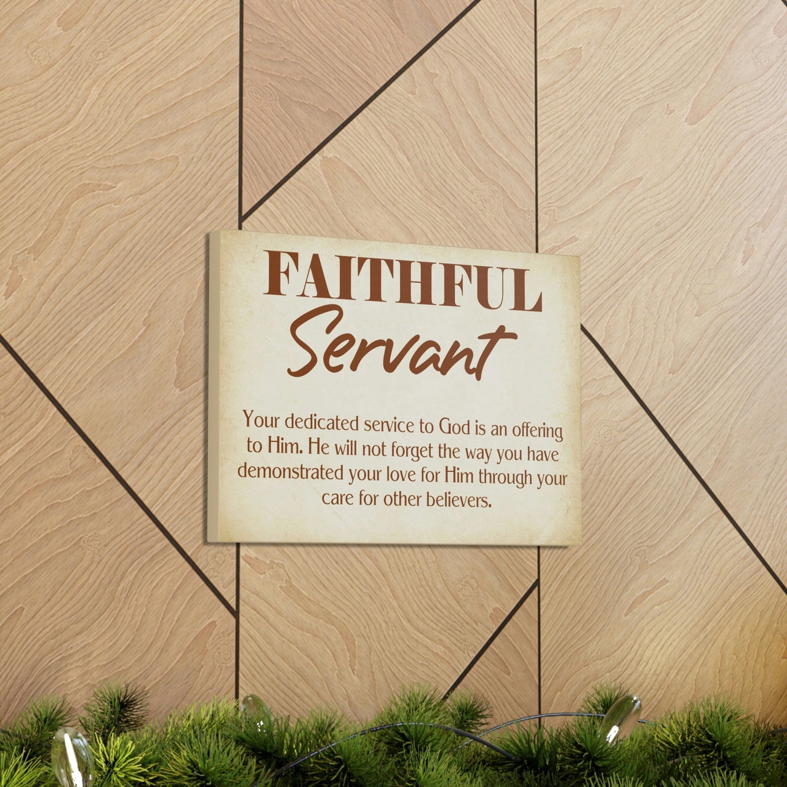 Scripture Walls The Faithful Servant Hebrews 6:10 & Philippians 2:17 Bible Verse Canvas Christian Wall Art Ready to Hang Unframed-Express Your Love Gifts