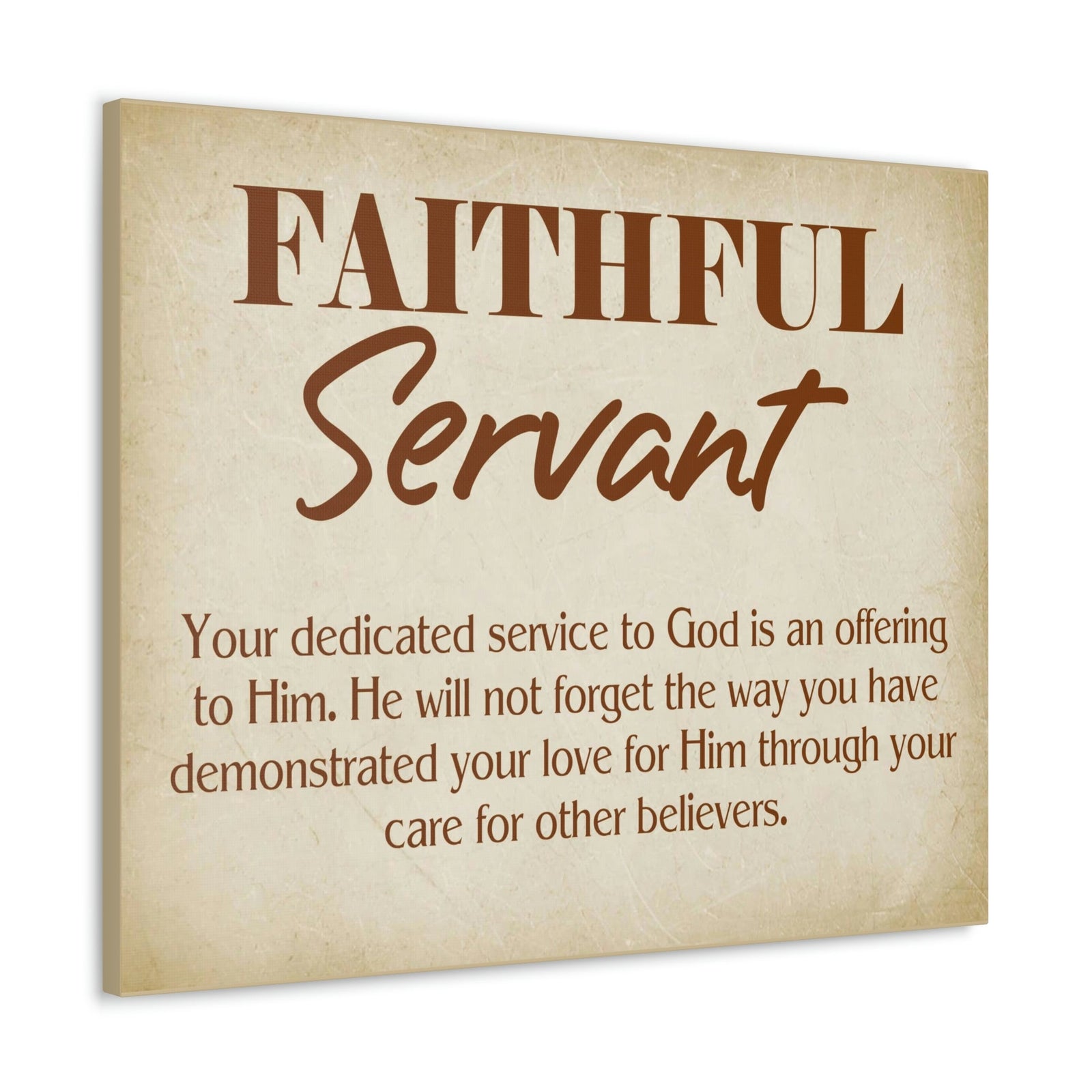 Scripture Walls The Faithful Servant Hebrews 6:10 & Philippians 2:17 Bible Verse Canvas Christian Wall Art Ready to Hang Unframed-Express Your Love Gifts