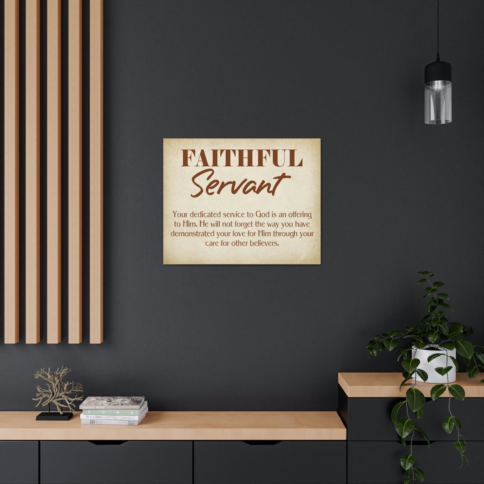 Scripture Walls The Faithful Servant Hebrews 6:10 & Philippians 2:17 Bible Verse Canvas Christian Wall Art Ready to Hang Unframed-Express Your Love Gifts