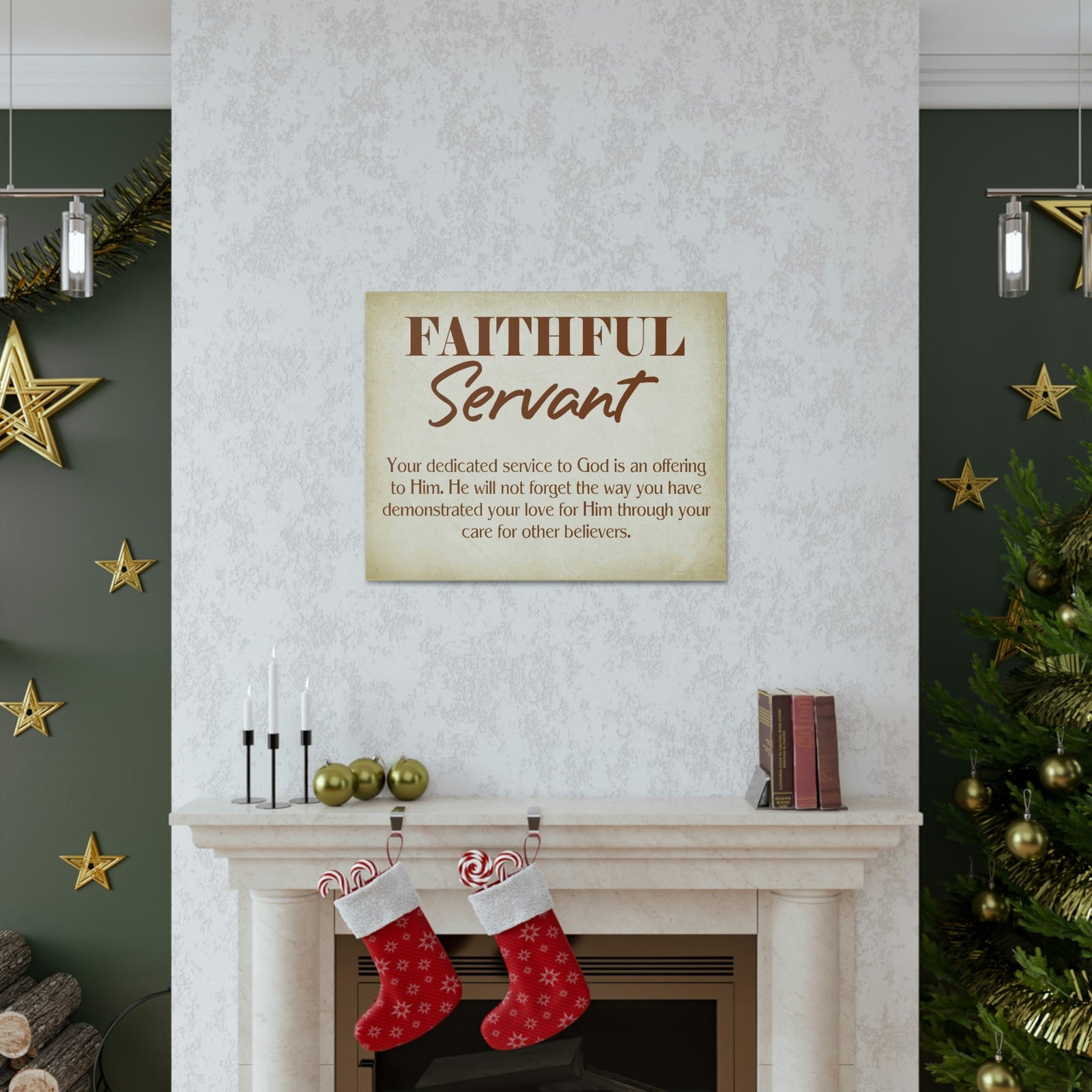 Scripture Walls The Faithful Servant Hebrews 6:10 & Philippians 2:17 Bible Verse Canvas Christian Wall Art Ready to Hang Unframed-Express Your Love Gifts