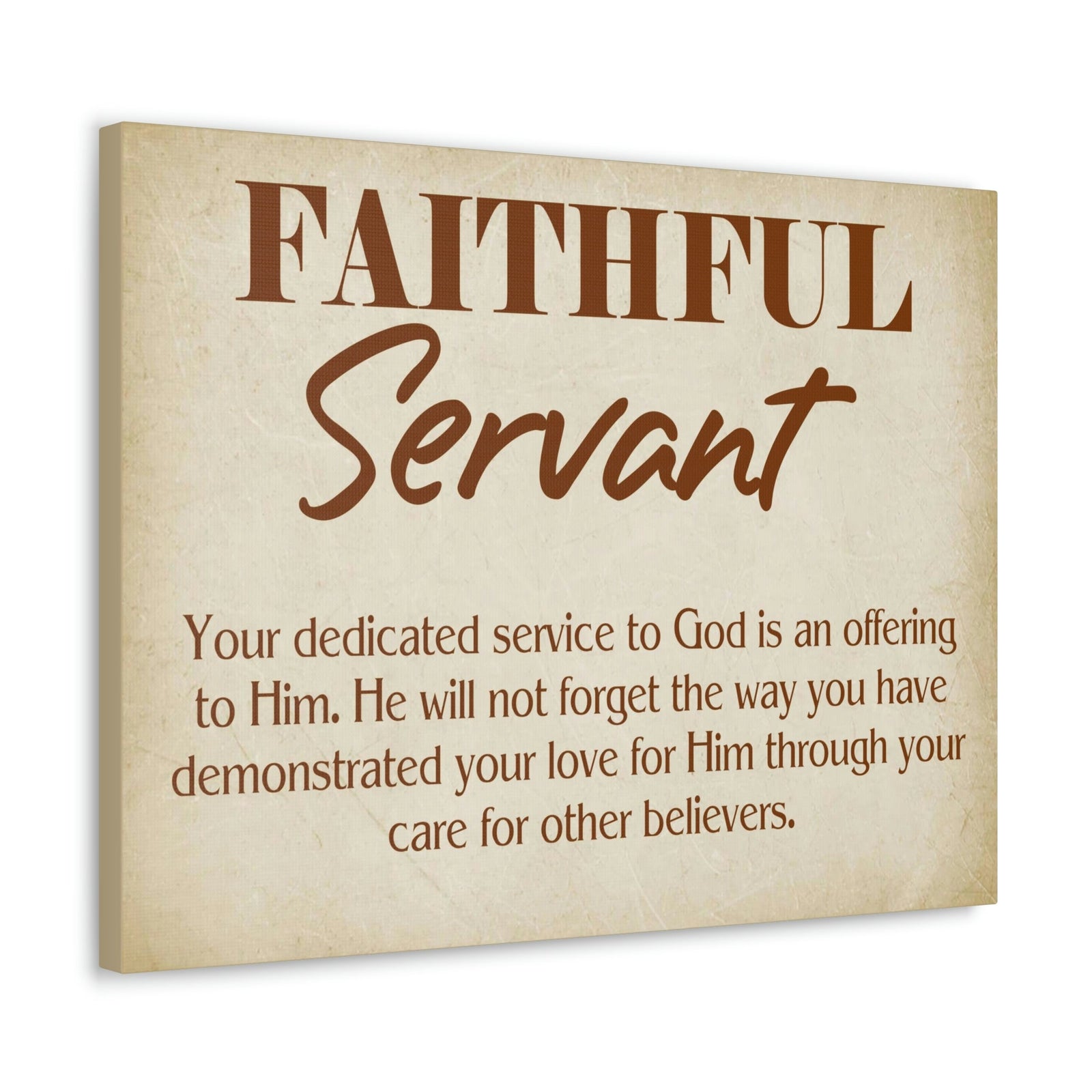 Scripture Walls The Faithful Servant Hebrews 6:10 & Philippians 2:17 Bible Verse Canvas Christian Wall Art Ready to Hang Unframed-Express Your Love Gifts
