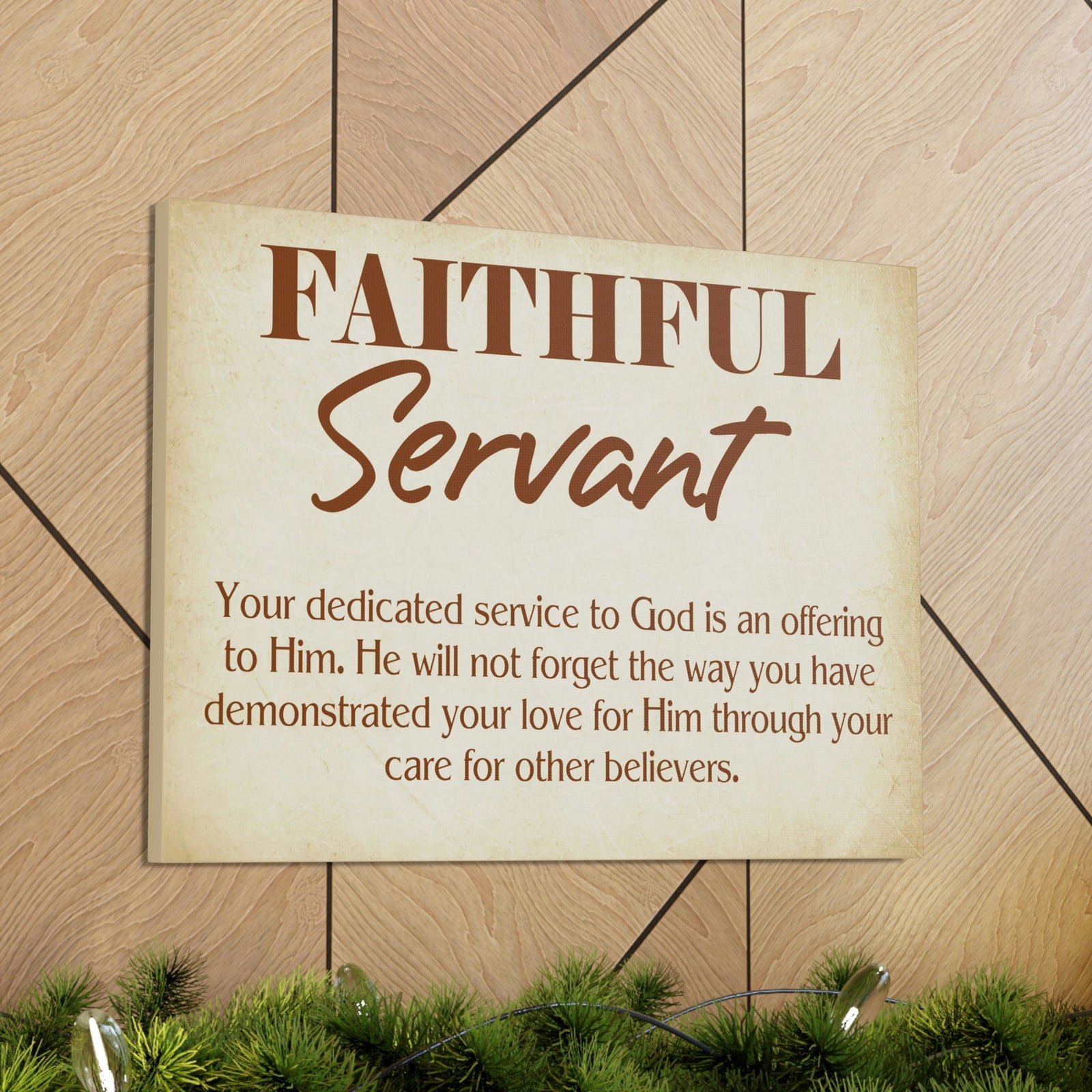Scripture Walls The Faithful Servant Hebrews 6:10 & Philippians 2:17 Bible Verse Canvas Christian Wall Art Ready to Hang Unframed-Express Your Love Gifts