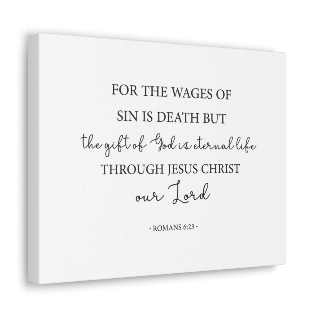 Scripture Walls The Gift Of God Romans 6:23 Bible Verse Canvas Christian Wall Art Ready To Hang Unframed-Express Your Love Gifts