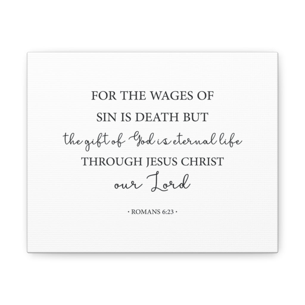 Scripture Walls The Gift Of God Romans 6:23 Bible Verse Canvas Christian Wall Art Ready To Hang Unframed-Express Your Love Gifts