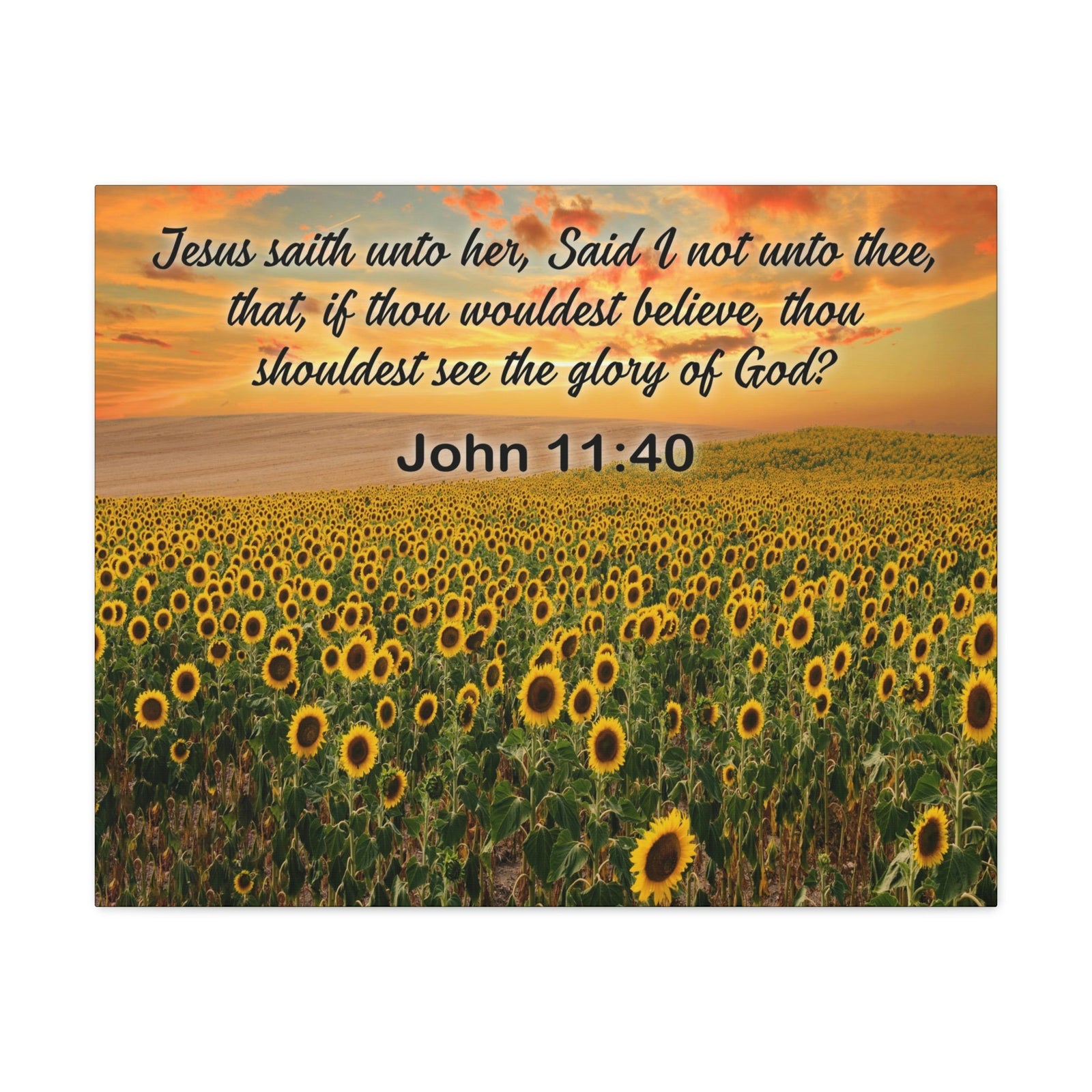 Scripture Walls The Glory of God John 11:40 Bible Verse Canvas Christian Wall Art Ready to Hang Unframed-Express Your Love Gifts
