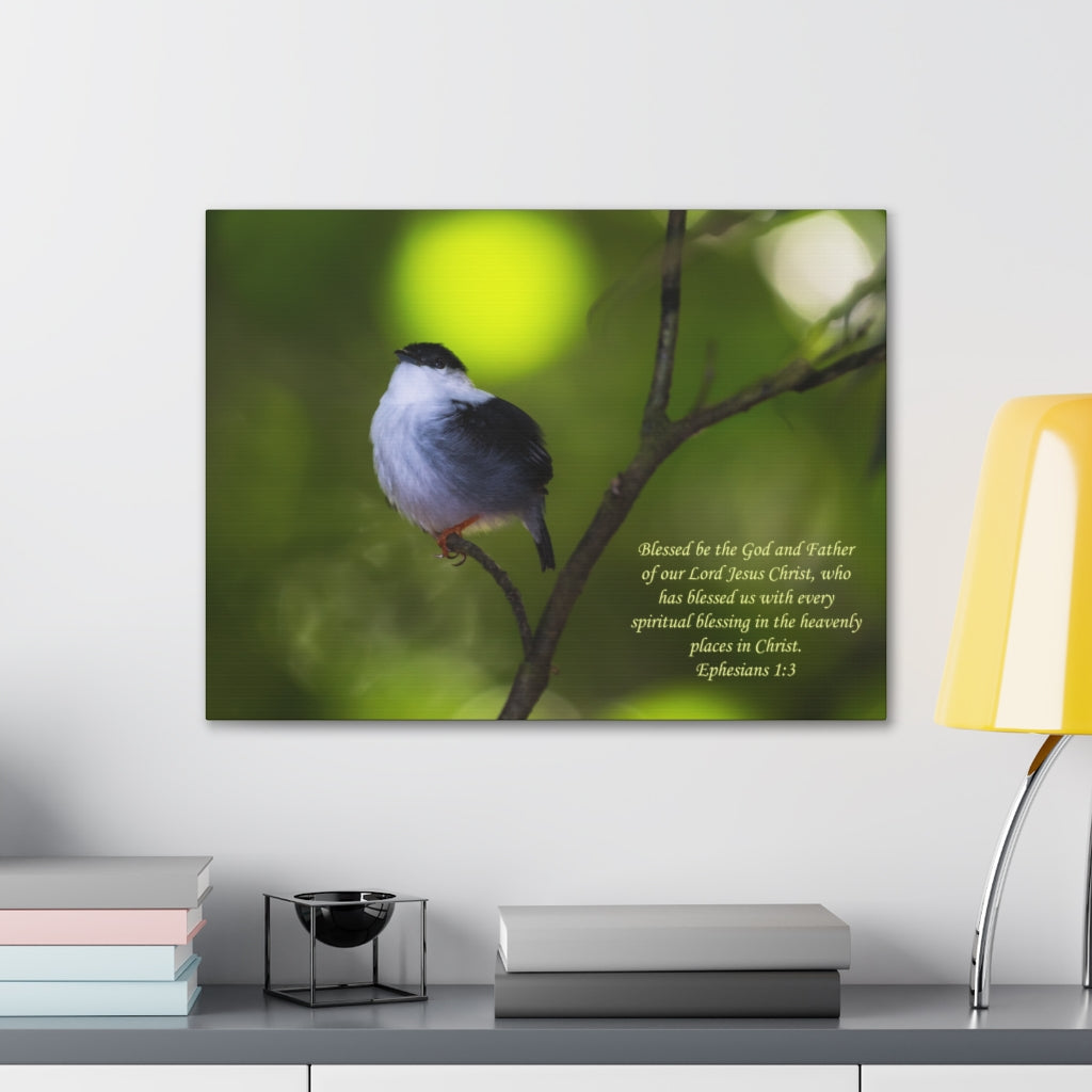 Scripture Walls The God And The Father Ephesians 1:3 Bible Verse Canvas Christian Wall Art Ready to Hang Unframed-Express Your Love Gifts