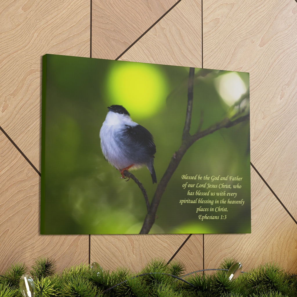 Scripture Walls The God And The Father Ephesians 1:3 Bible Verse Canvas Christian Wall Art Ready to Hang Unframed-Express Your Love Gifts