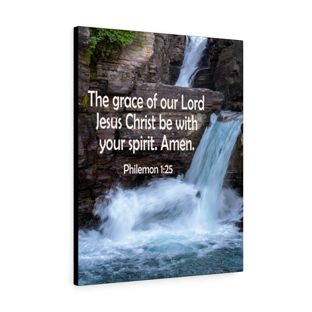 Scripture Walls The Grace of Lord Philemon 1:25 Bible Verse Canvas Christian Wall Art Ready to Hang Unframed-Express Your Love Gifts