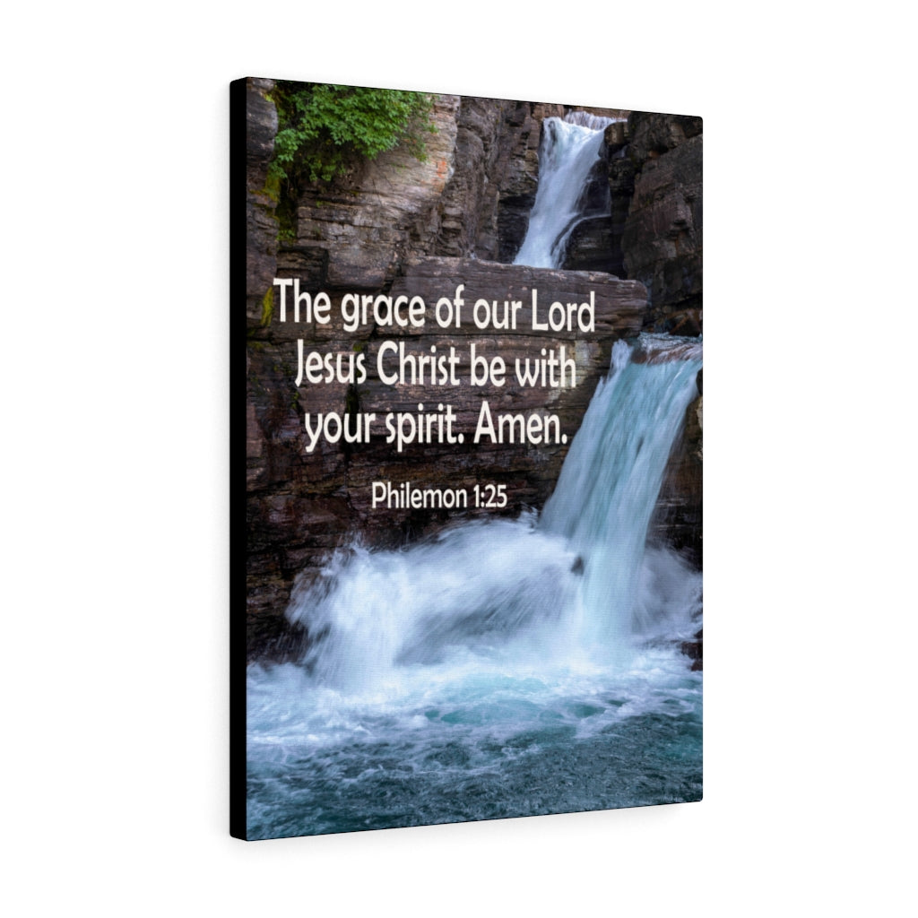 Scripture Walls The Grace of Lord Philemon 1:25 Bible Verse Canvas Christian Wall Art Ready to Hang Unframed-Express Your Love Gifts