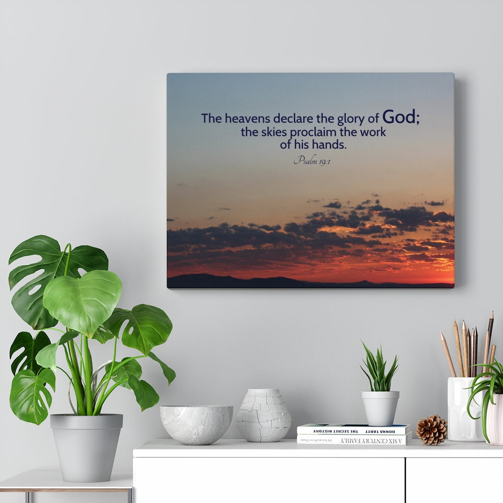 Scripture Walls The Heavens DeclAre Psalm 19:1 Bible Verse Canvas Christian Wall Art Ready to Hang Unframed-Express Your Love Gifts