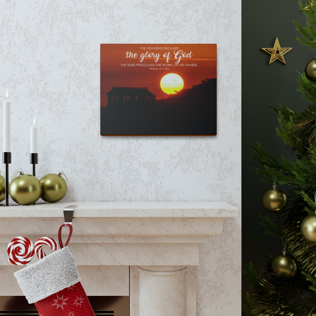Scripture Walls The Heavens Psalm 19:1 Declare Bible Verse Canvas Christian Wall Art Ready to Hang Unframed-Express Your Love Gifts