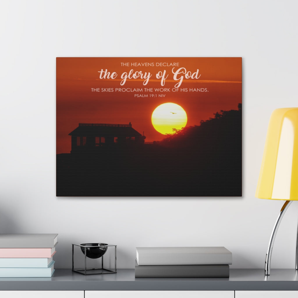 Scripture Walls The Heavens Psalm 19:1 Declare Bible Verse Canvas Christian Wall Art Ready to Hang Unframed-Express Your Love Gifts