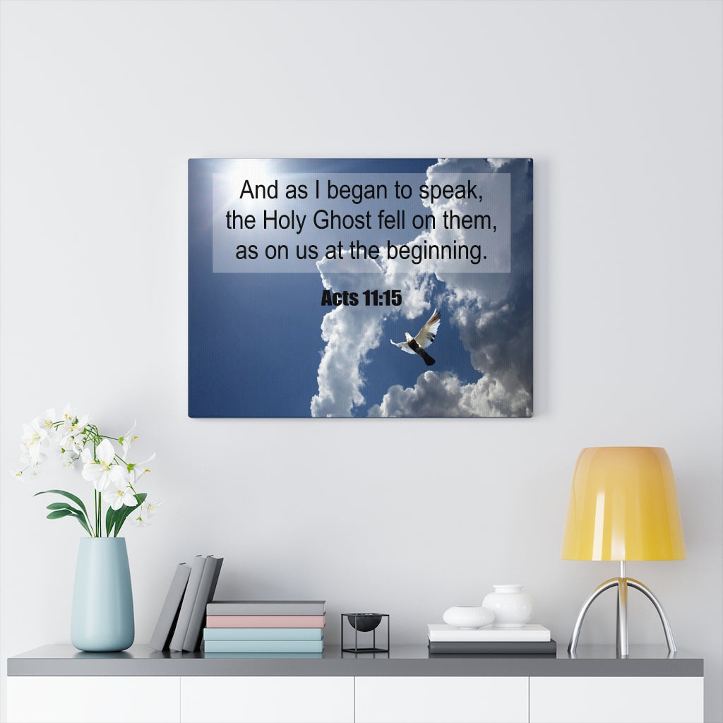 Scripture Walls The Holy Ghost Fell Acts 11:15 Christian Wall Art Print Ready to Hang Unframed-Express Your Love Gifts
