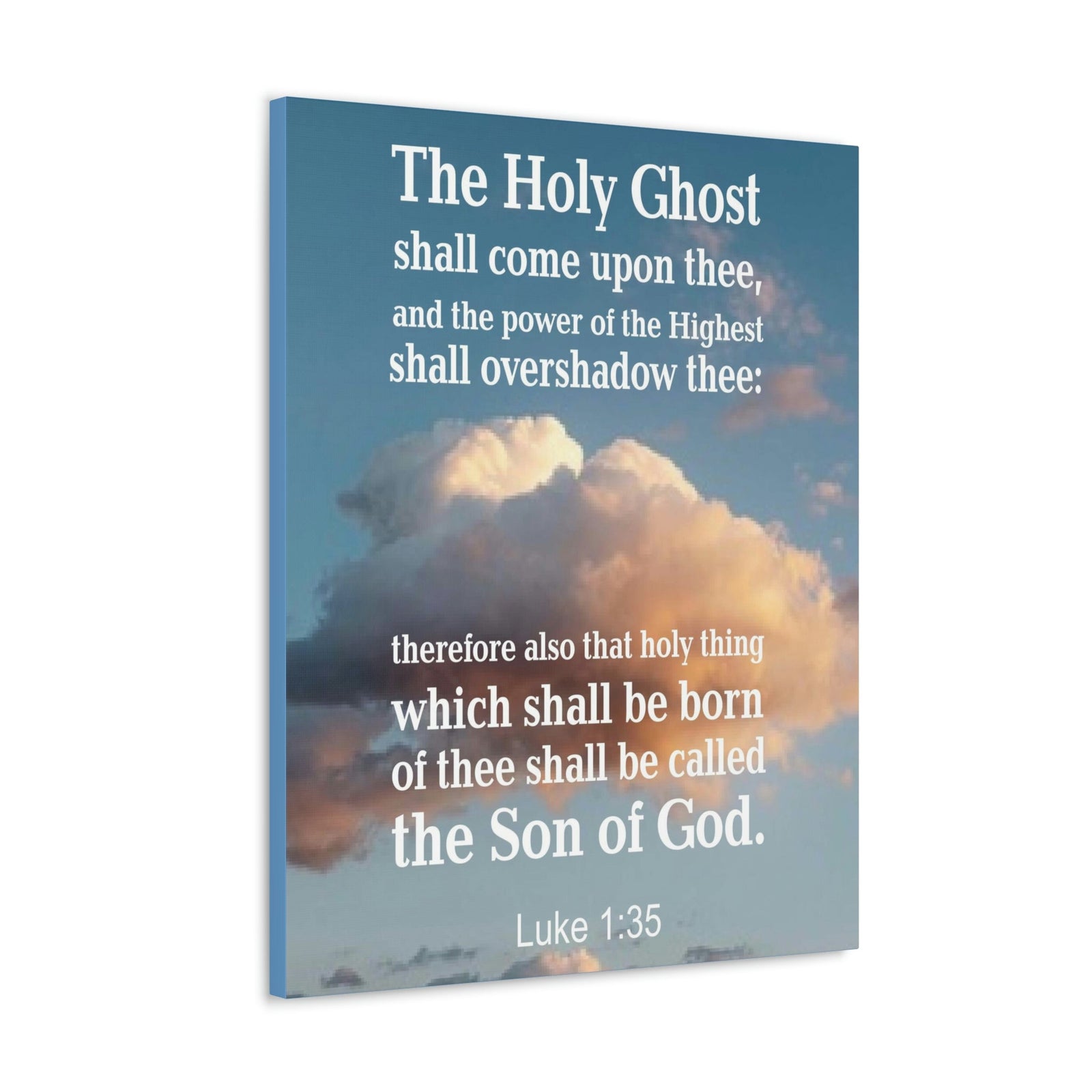 Scripture Walls The Holy Ghost Luke 1:35 Bible Verse Canvas Christian Wall Art Ready to Hang Unframed-Express Your Love Gifts