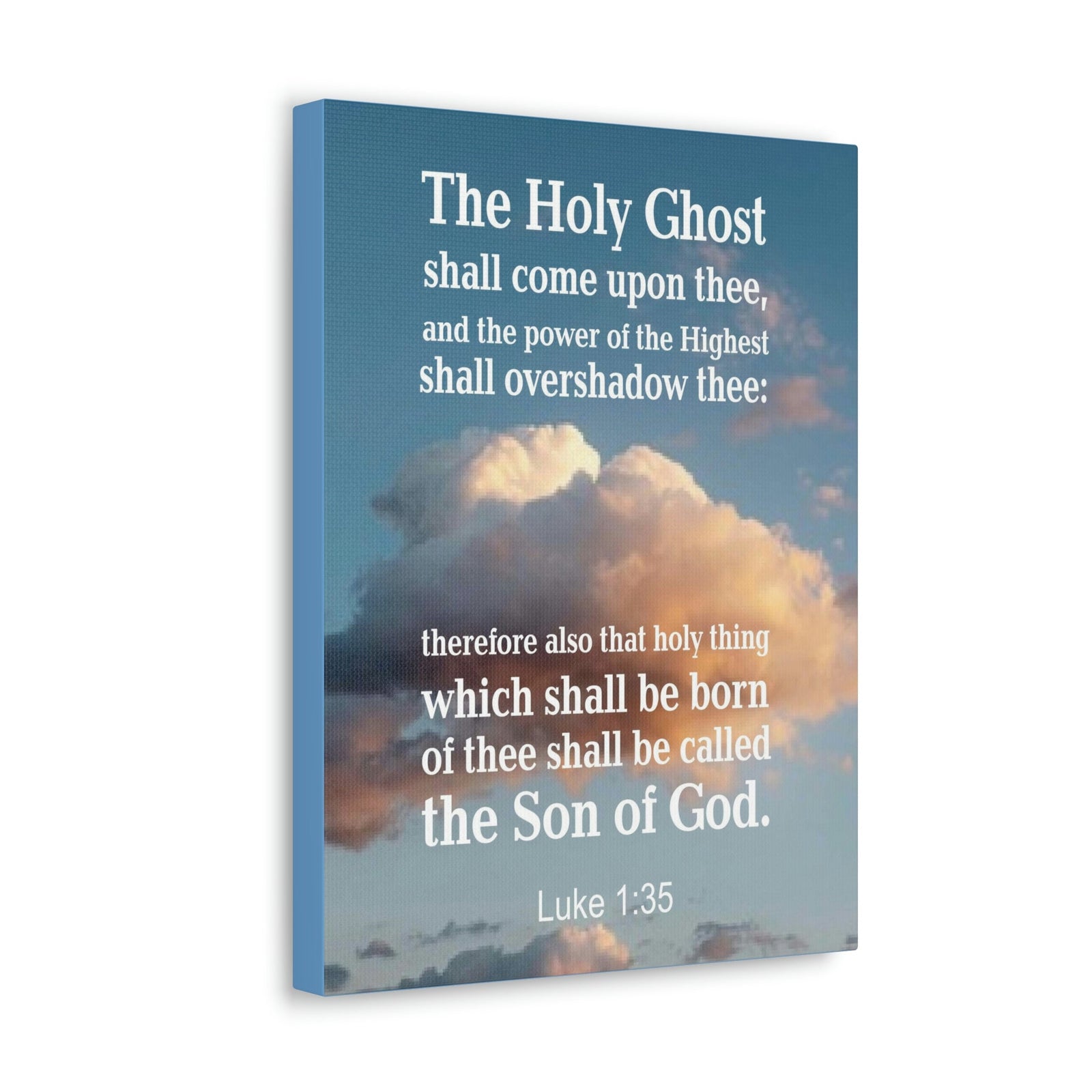 Scripture Walls The Holy Ghost Luke 1:35 Bible Verse Canvas Christian Wall Art Ready to Hang Unframed-Express Your Love Gifts