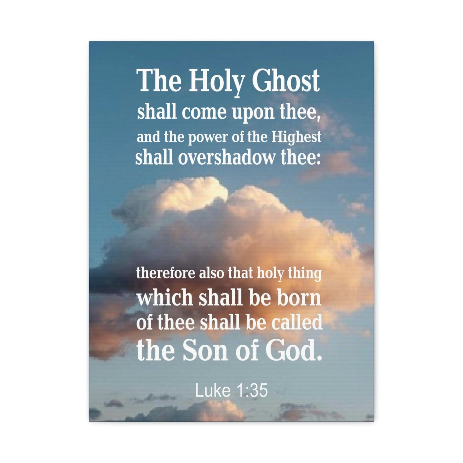 Scripture Walls The Holy Ghost Luke 1:35 Bible Verse Canvas Christian Wall Art Ready to Hang Unframed-Express Your Love Gifts