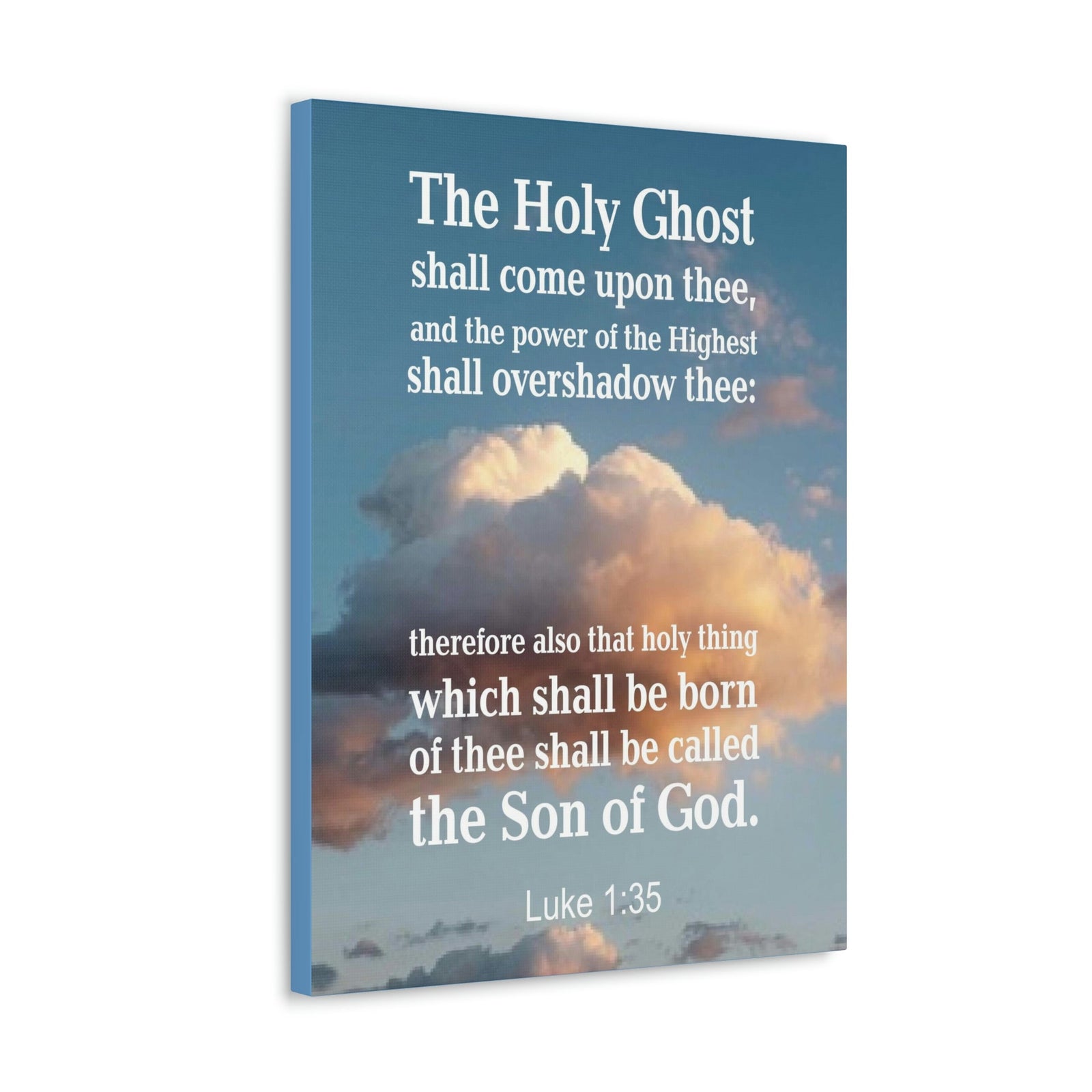 Scripture Walls The Holy Ghost Luke 1:35 Bible Verse Canvas Christian Wall Art Ready to Hang Unframed-Express Your Love Gifts