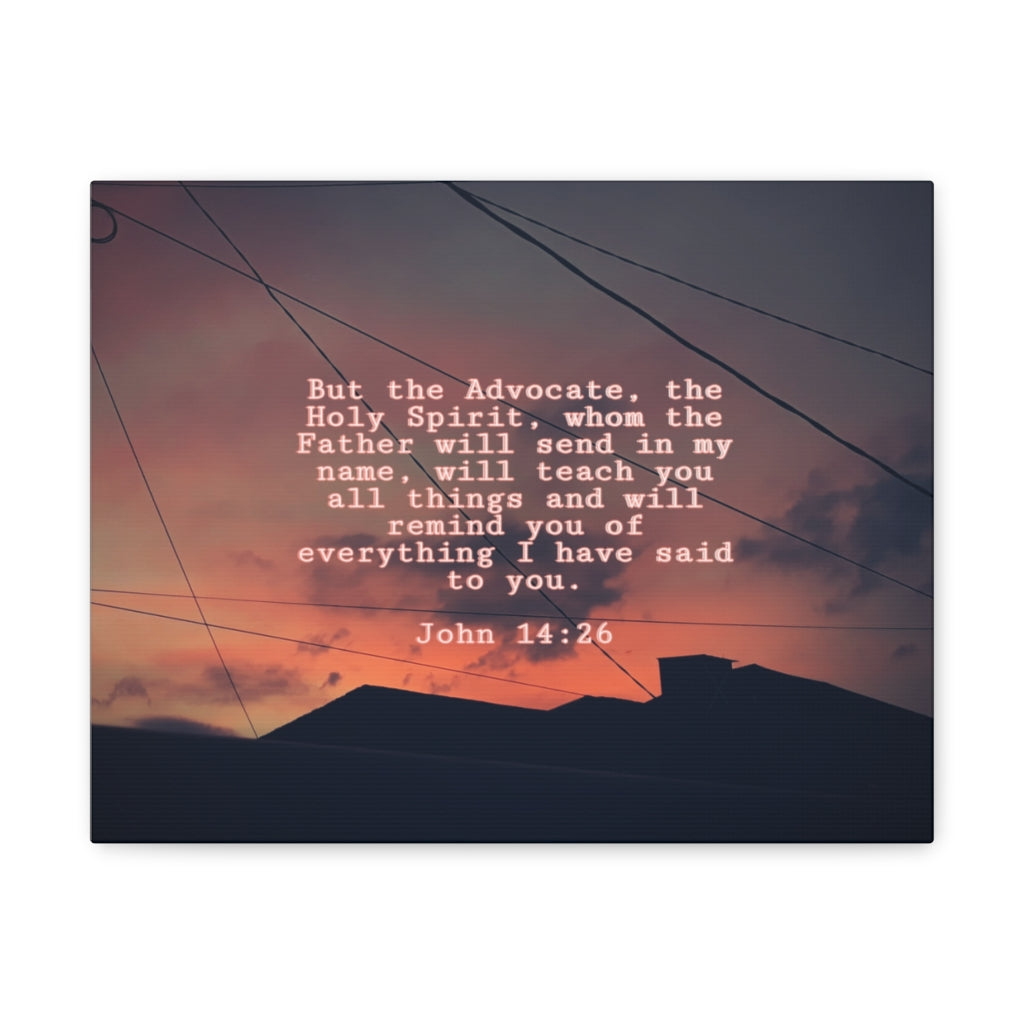 Scripture Walls The Holy Spirit John 14:26 Bible Verse Canvas Christian Wall Art Ready to Hang Unframed-Express Your Love Gifts