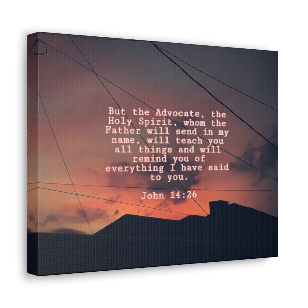 Scripture Walls The Holy Spirit John 14:26 Bible Verse Canvas Christian Wall Art Ready to Hang Unframed-Express Your Love Gifts
