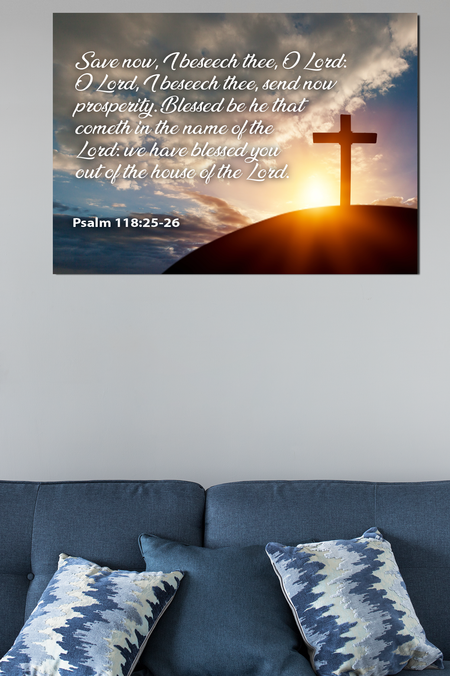 Scripture Walls The House of The Lord Psalm 118:25-26 Christian Home Decor Bible Art Unframed-Express Your Love Gifts