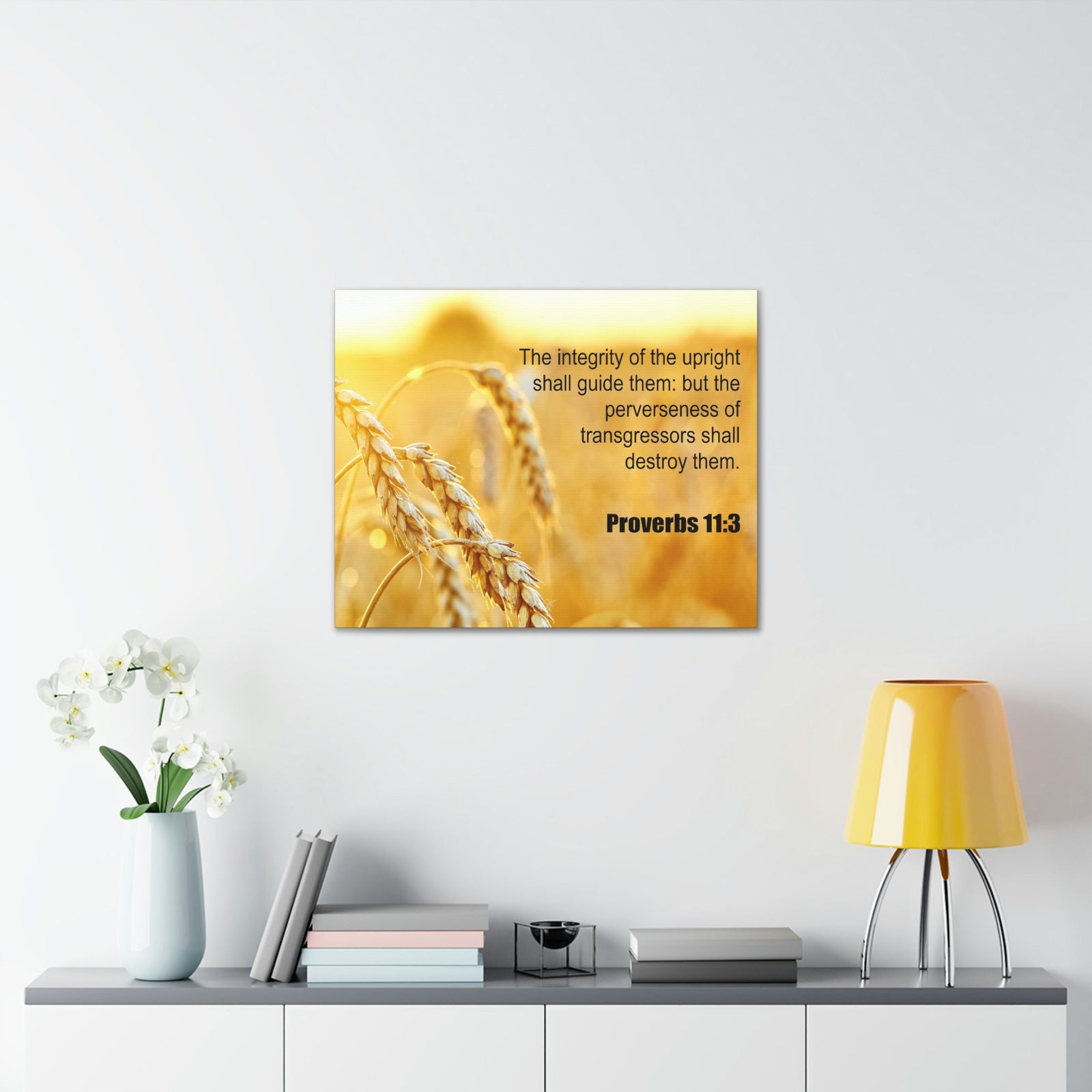 Scripture Walls The Integrity of The Upright Proverbs 11:3 Bible Verse Canvas Christian Wall Art Ready to Hang Unframed-Express Your Love Gifts