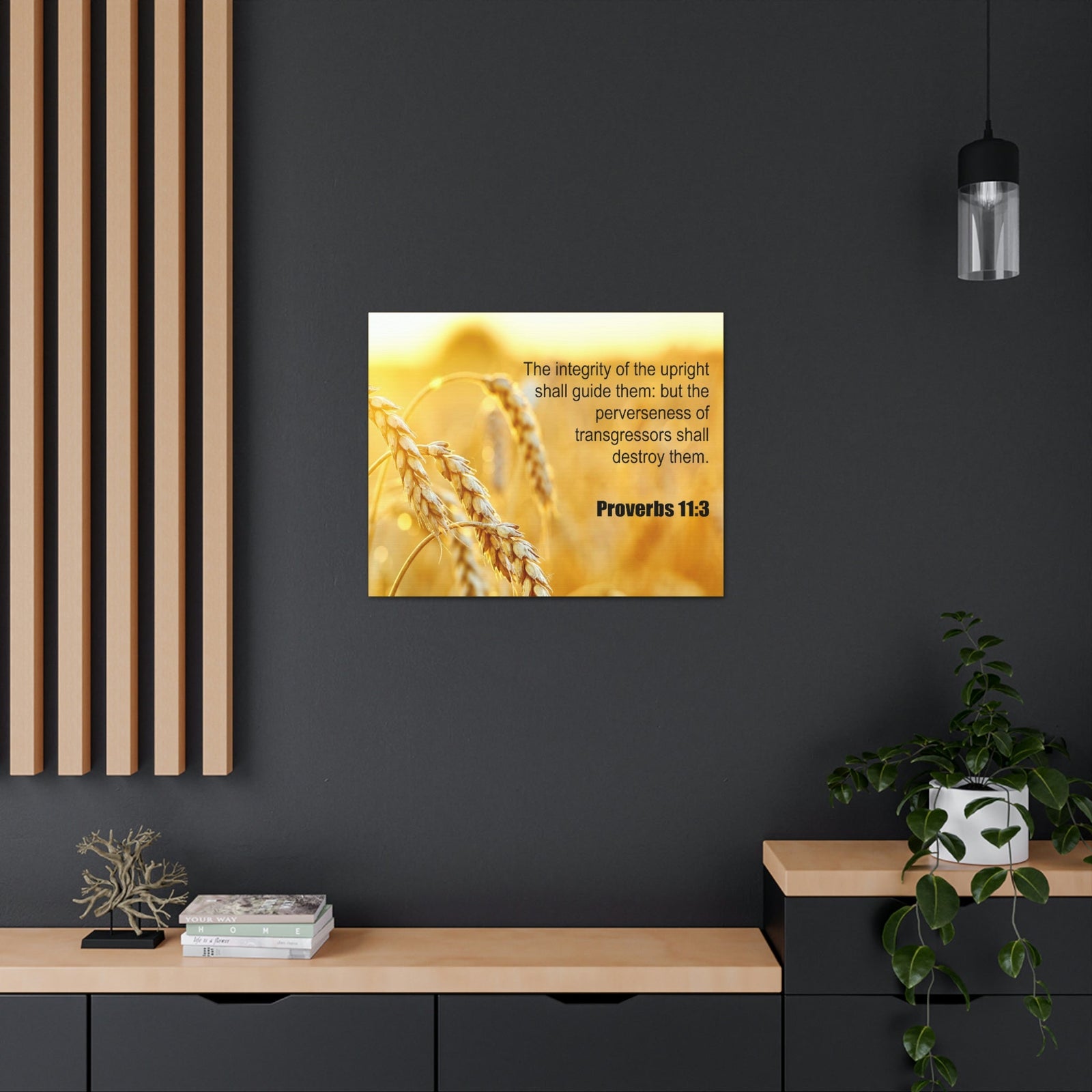 Scripture Walls The Integrity of The Upright Proverbs 11:3 Bible Verse Canvas Christian Wall Art Ready to Hang Unframed-Express Your Love Gifts
