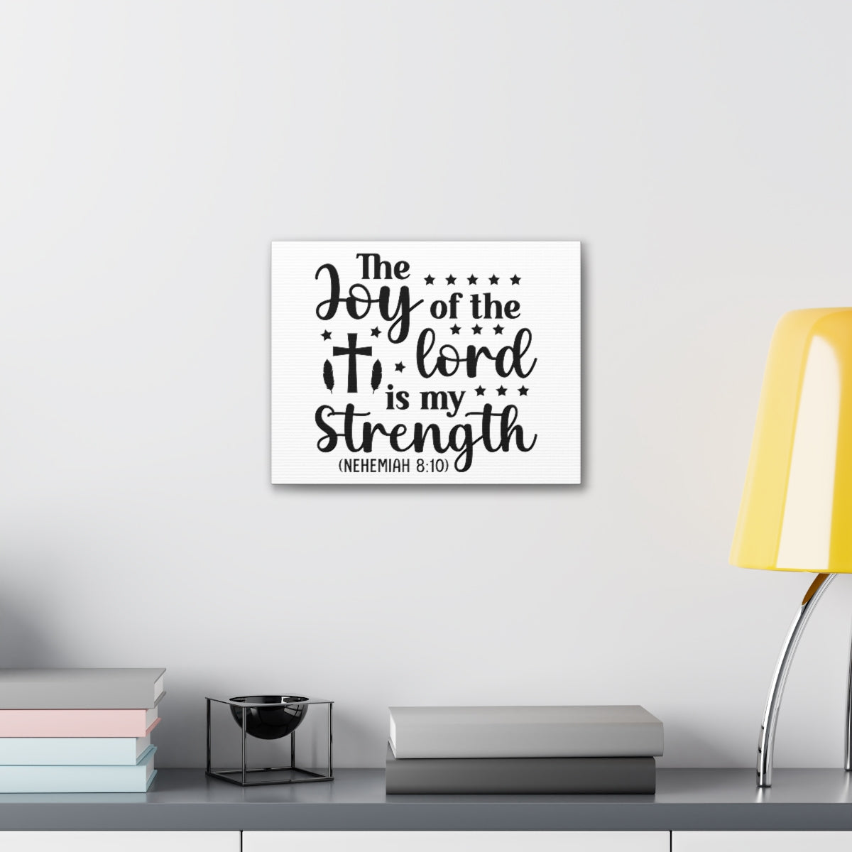 Scripture Walls The Joy Nehemiah 8:10 Stars Bible Verse Canvas Christian Wall Art Ready to Hang Unframed-Express Your Love Gifts