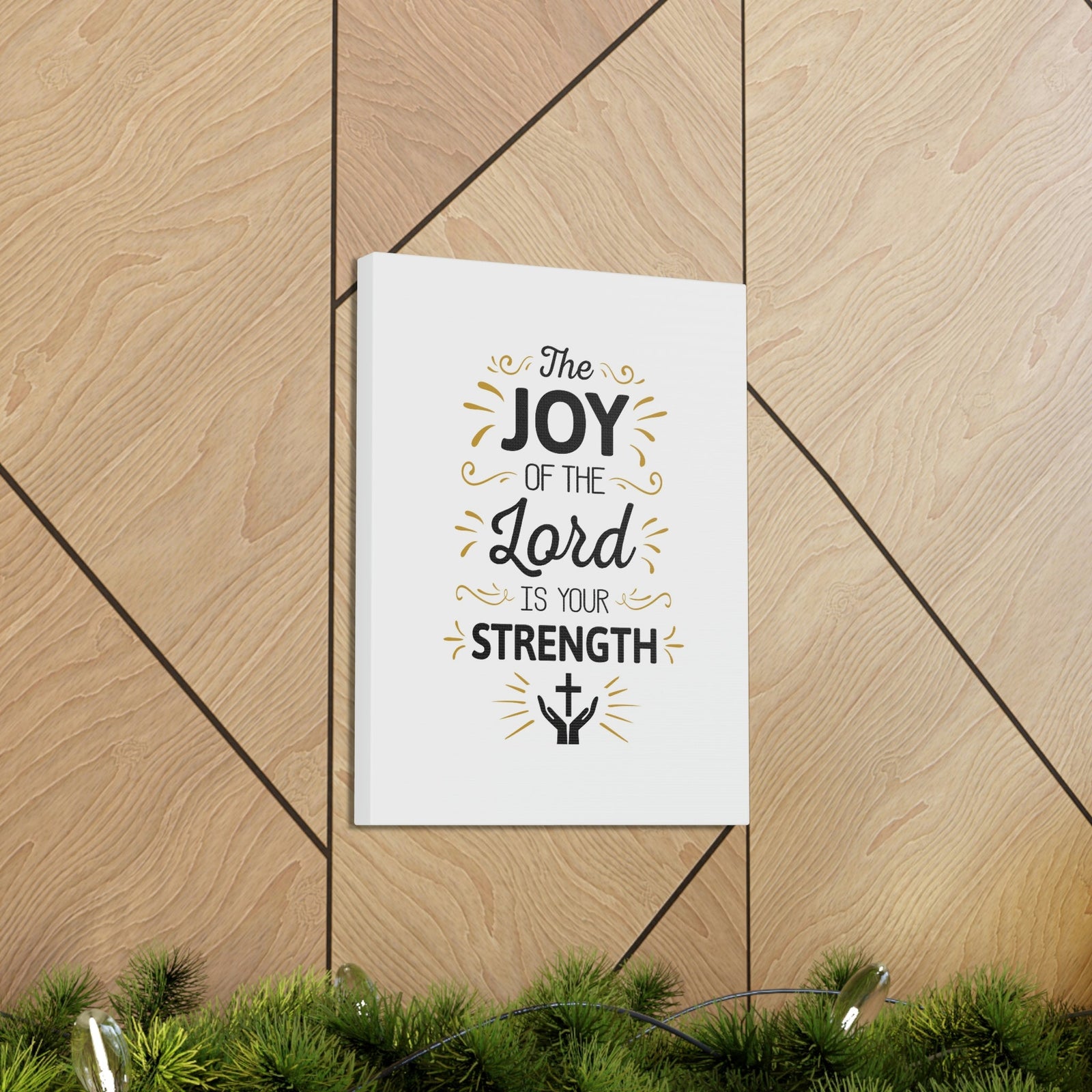 Scripture Walls The Joy Of The Lord Nehemiah 8:10 Cross On Hands Christian Wall Art Bible Verse Print Ready to Hang Unframed-Express Your Love Gifts