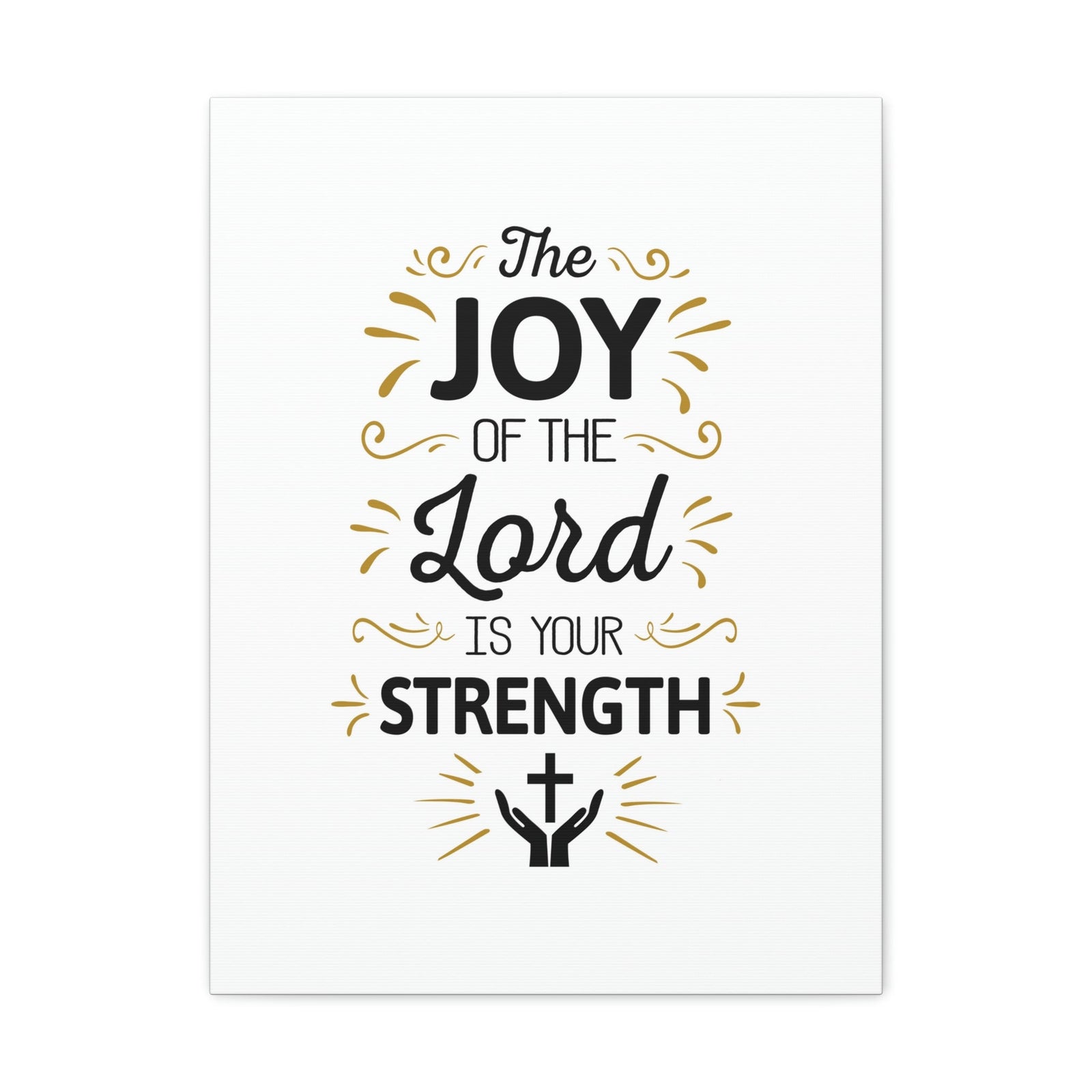 Scripture Walls The Joy Of The Lord Nehemiah 8:10 Cross On Hands Christian Wall Art Bible Verse Print Ready to Hang Unframed-Express Your Love Gifts