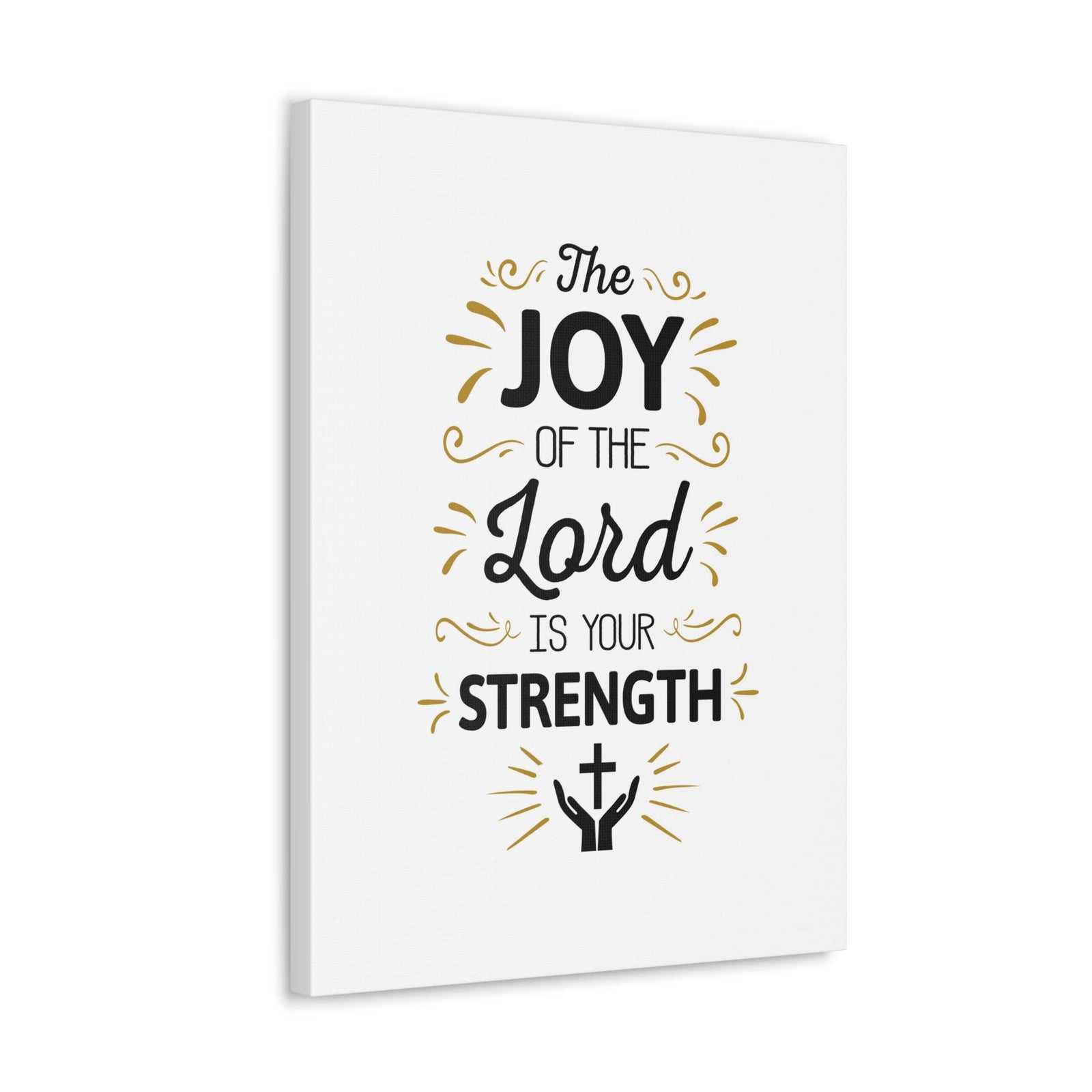Scripture Walls The Joy Of The Lord Nehemiah 8:10 Cross On Hands Christian Wall Art Bible Verse Print Ready to Hang Unframed-Express Your Love Gifts