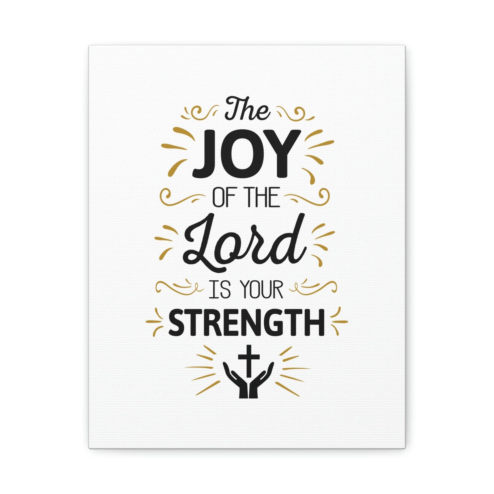 Scripture Walls The Joy Of The Lord Nehemiah 8:10 Cross On Hands Christian Wall Art Bible Verse Print Ready to Hang Unframed-Express Your Love Gifts