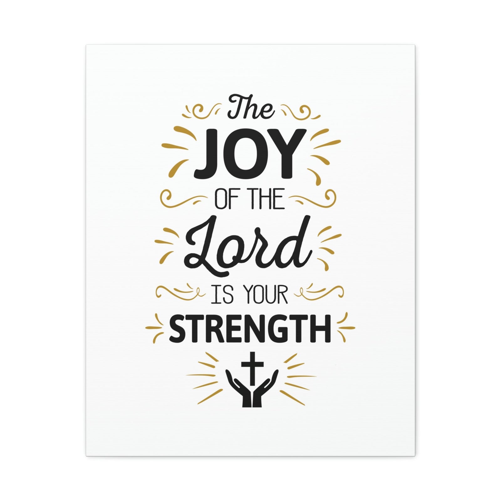 Scripture Walls The Joy Of The Lord Nehemiah 8:10 Cross On Hands Christian Wall Art Bible Verse Print Ready to Hang Unframed-Express Your Love Gifts