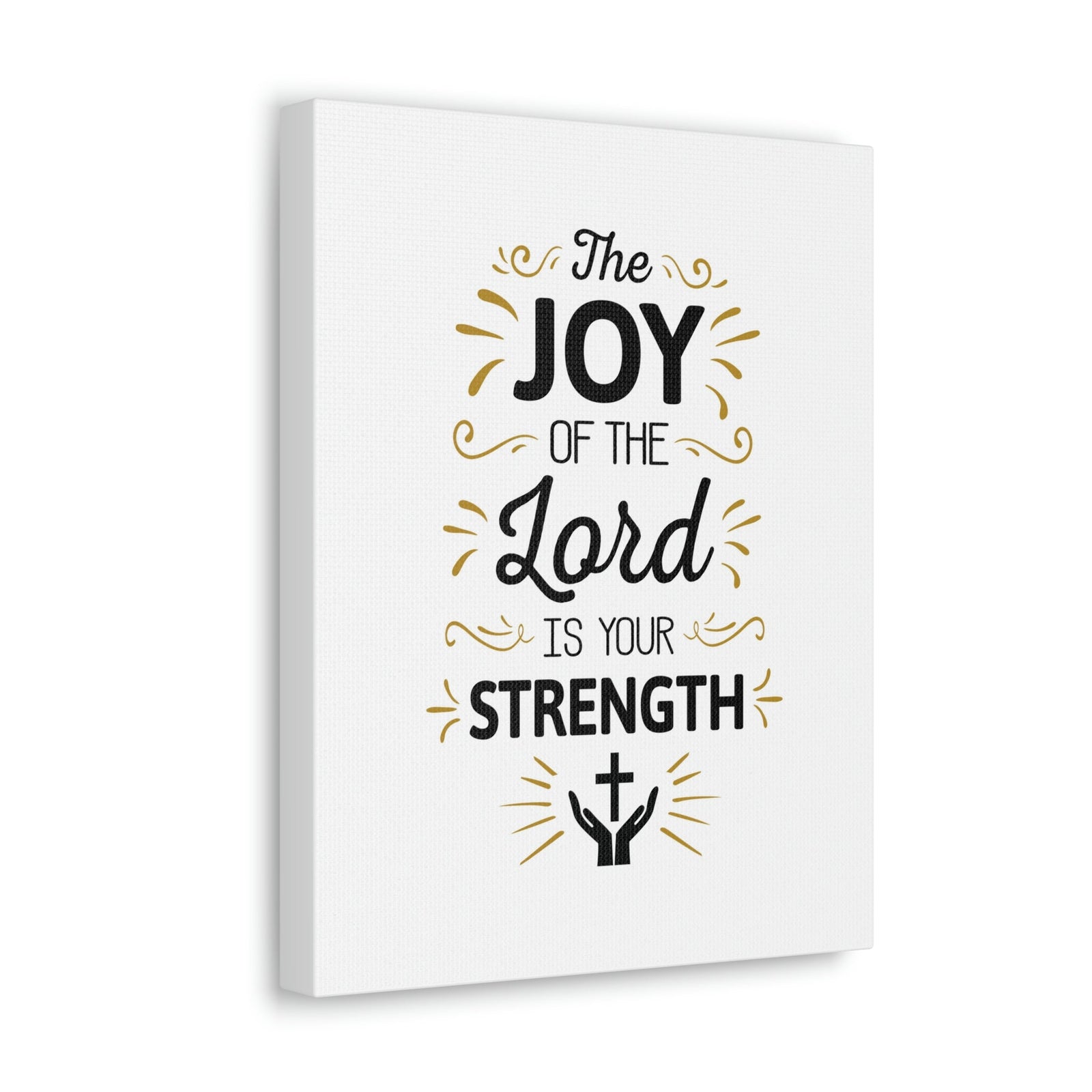 Scripture Walls The Joy Of The Lord Nehemiah 8:10 Cross On Hands Christian Wall Art Bible Verse Print Ready to Hang Unframed-Express Your Love Gifts
