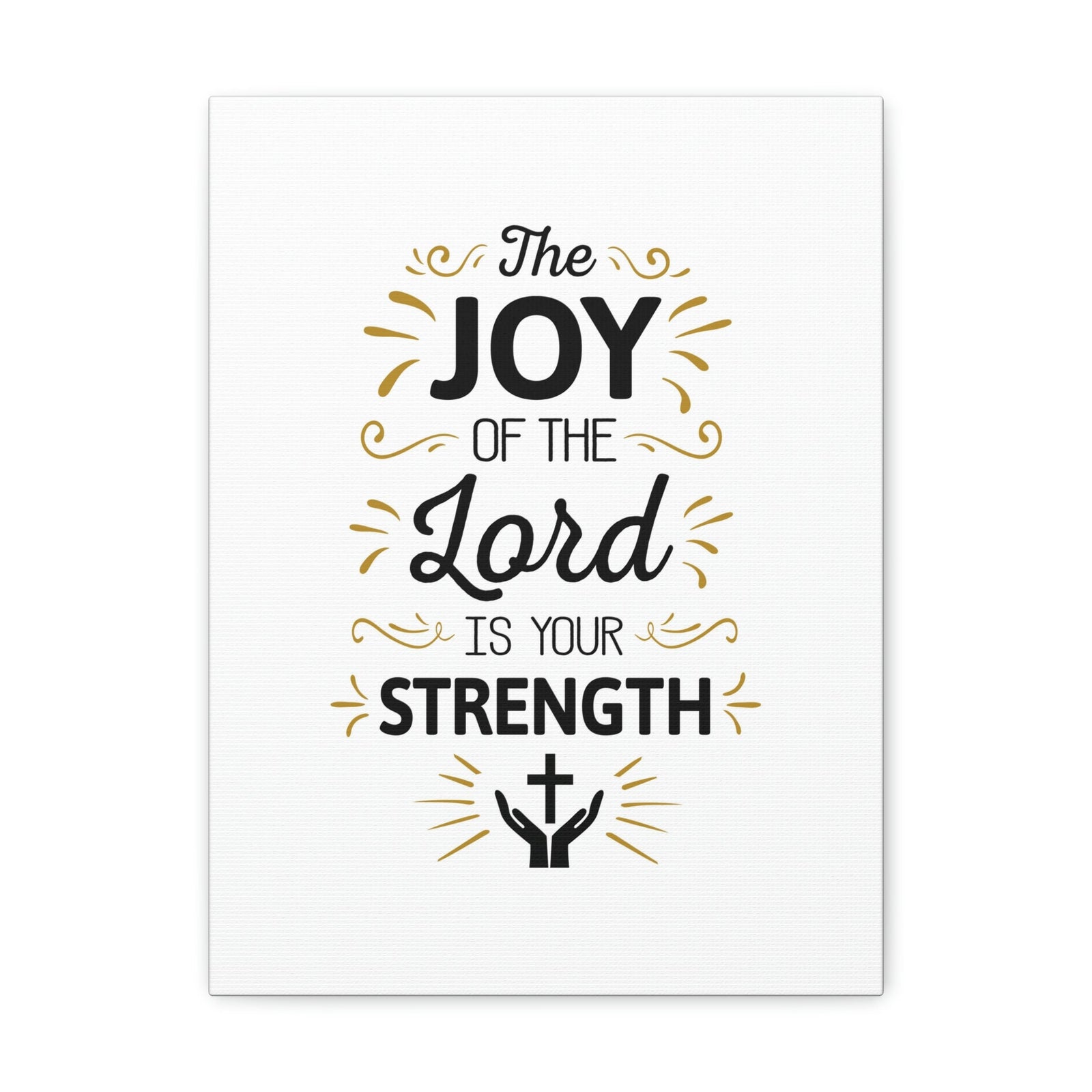 Scripture Walls The Joy Of The Lord Nehemiah 8:10 Cross On Hands Christian Wall Art Bible Verse Print Ready to Hang Unframed-Express Your Love Gifts