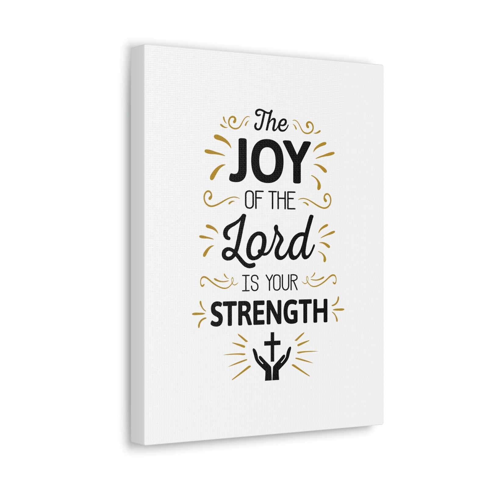 Scripture Walls The Joy Of The Lord Nehemiah 8:10 Cross On Hands Christian Wall Art Bible Verse Print Ready to Hang Unframed-Express Your Love Gifts