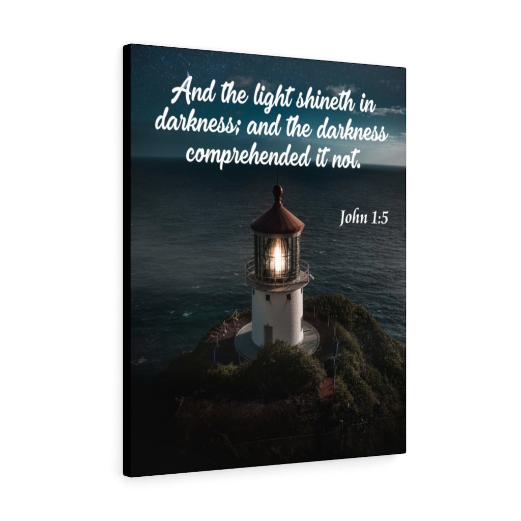 Scripture Walls The Light Shineth in Darkness John 1:5 Christian Home Decor Bible Art Unframed-Express Your Love Gifts